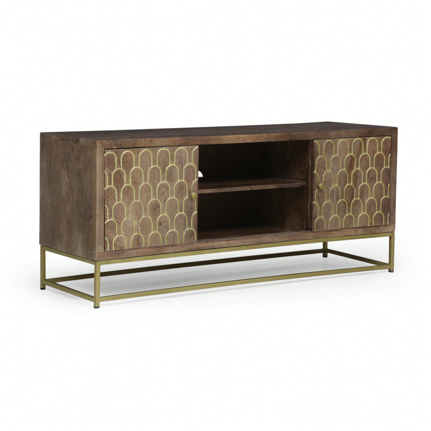 Modern Adjustable TV Stand With Storage Shelves For Living Room Entertainment Center