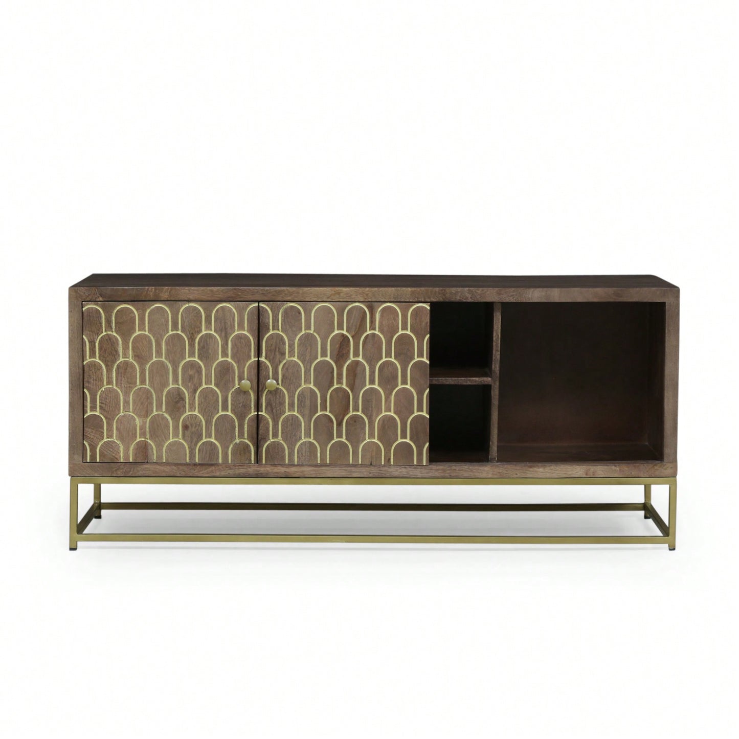 Modern Adjustable TV Stand With Storage Shelves For Living Room Entertainment Center