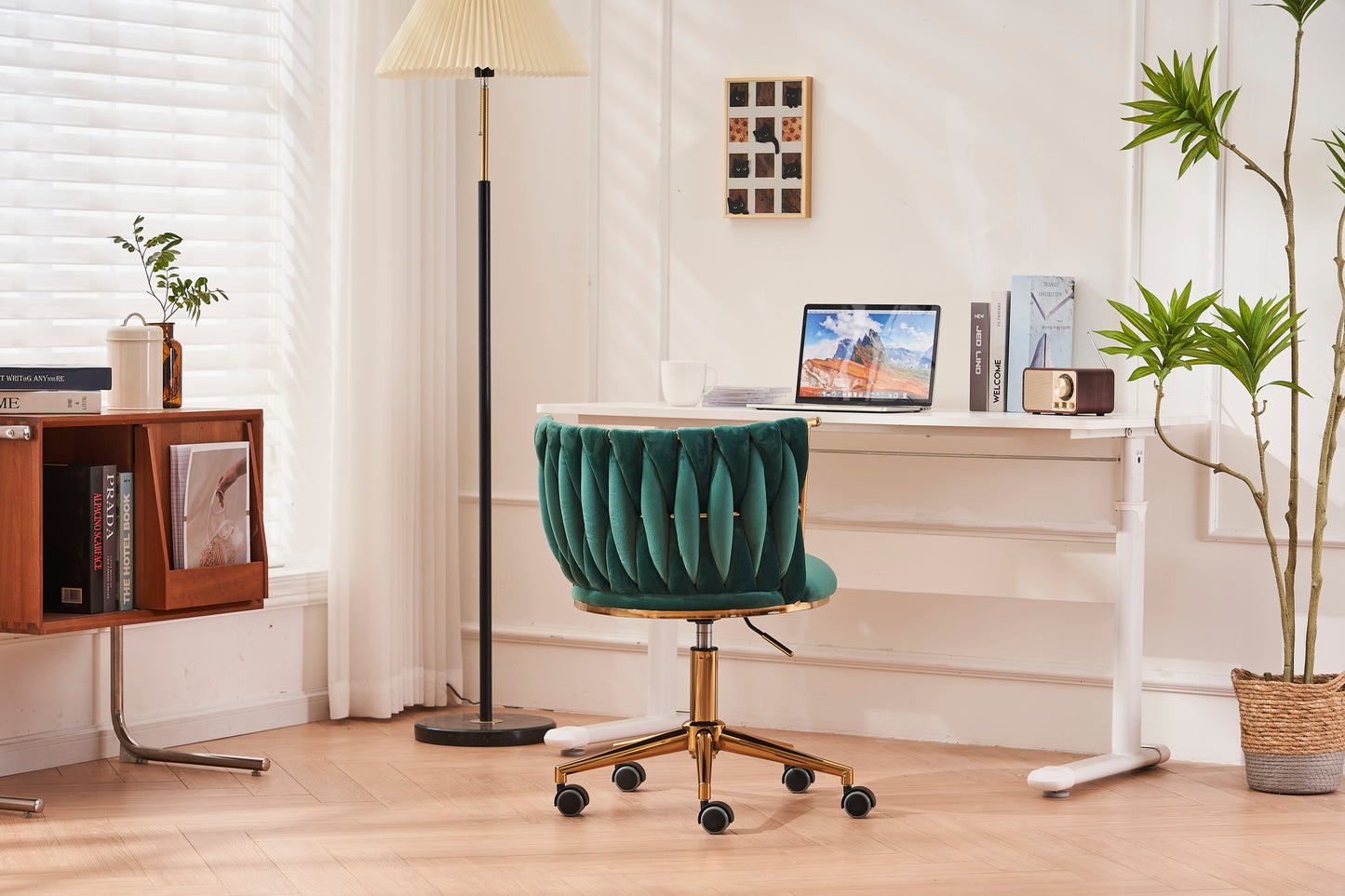 Emerald Ergonomic Office Desk Chair with Adjustable Swivel Wheels for Home and Study