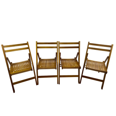 Furniture Slatted Wood Folding Special Event Chair - Honey color, Set of 4, FOLDING CHAIR, FOLDABLE STYLE