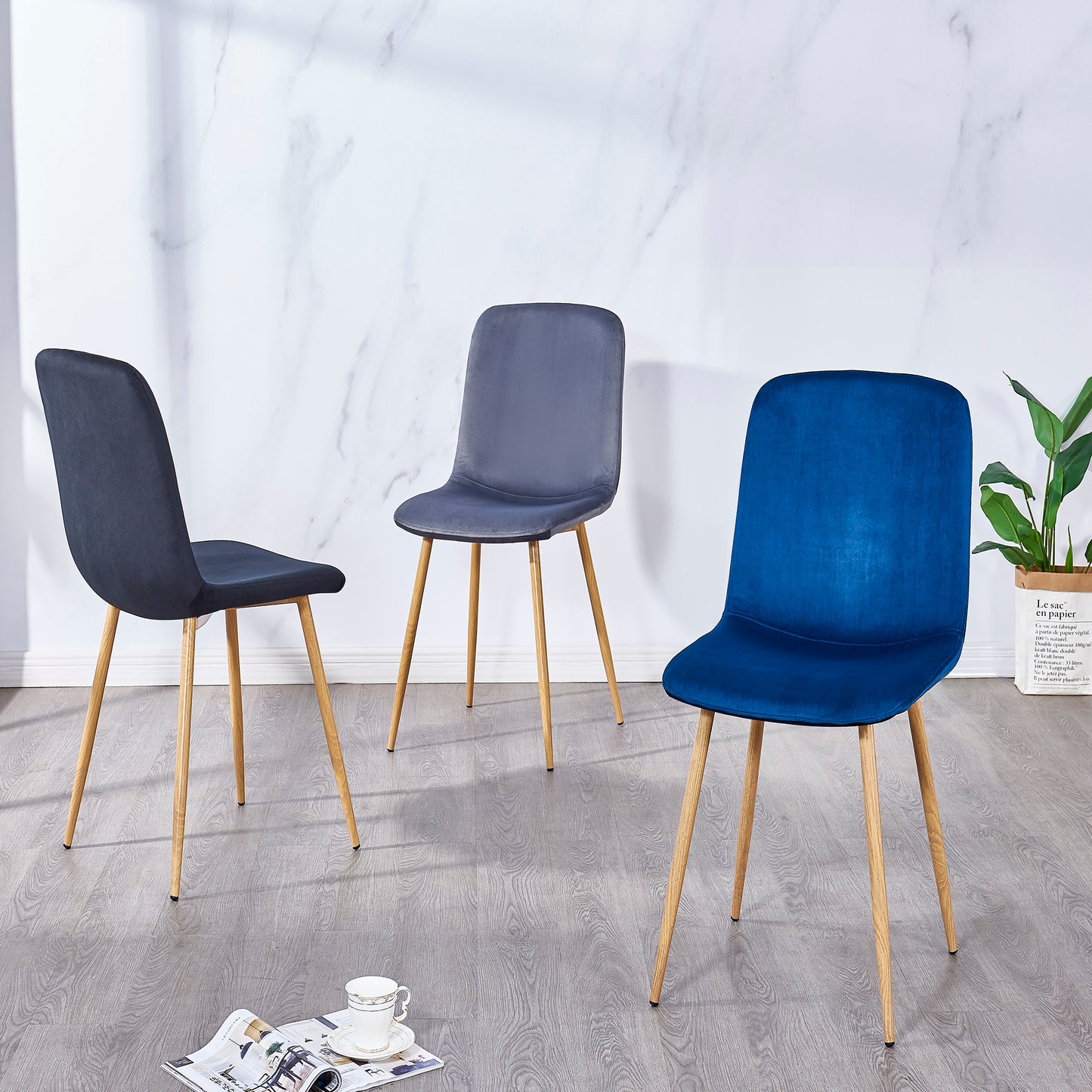 Dining Chair 4PCS(BLUE),Modern style,New technology.Suitable for restaurants, cafes, taverns, offices, living rooms, reception rooms.