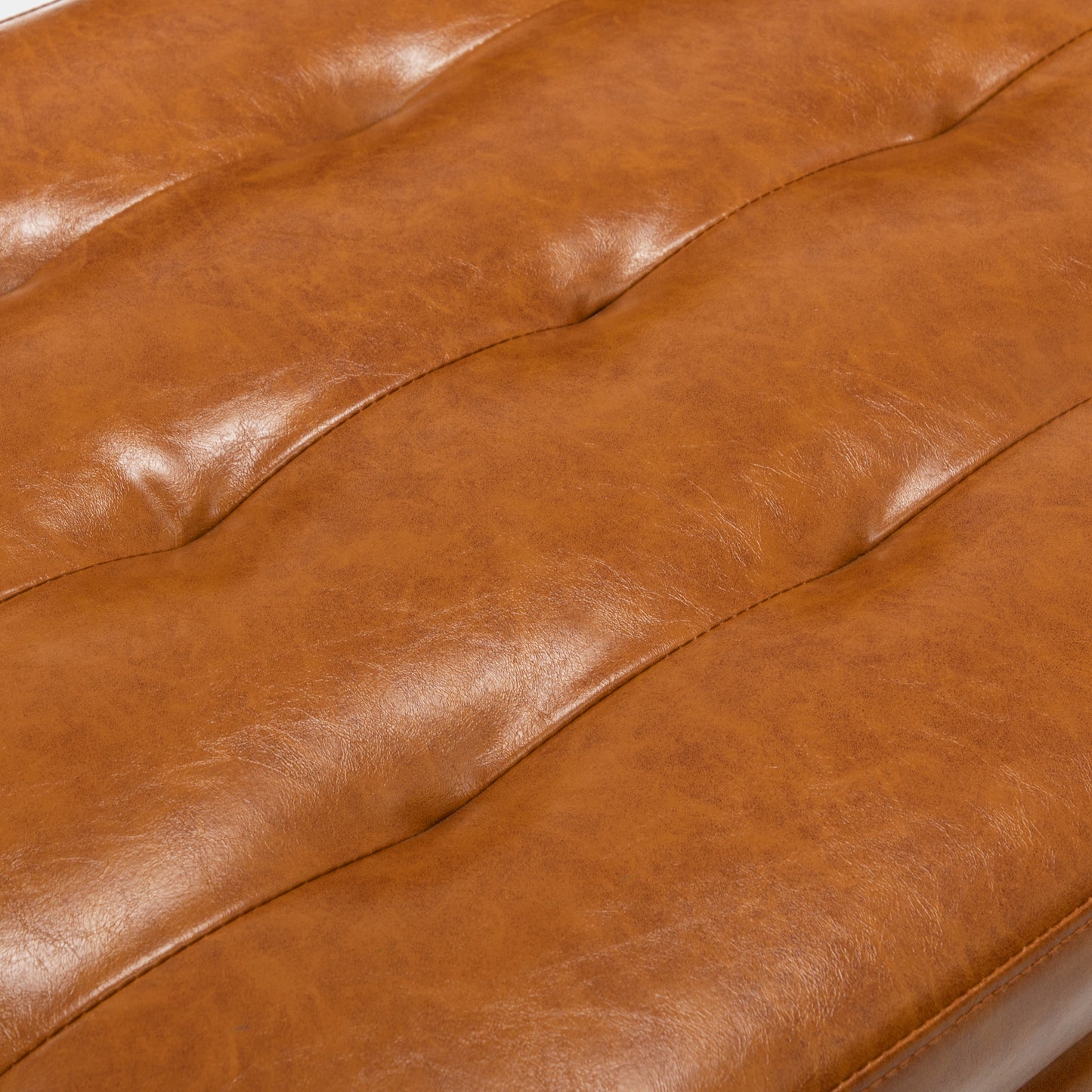 Brown Leather Storage Bench for Bedroom Entryway 43.3" Stylish Ottoman at Foot of Bed