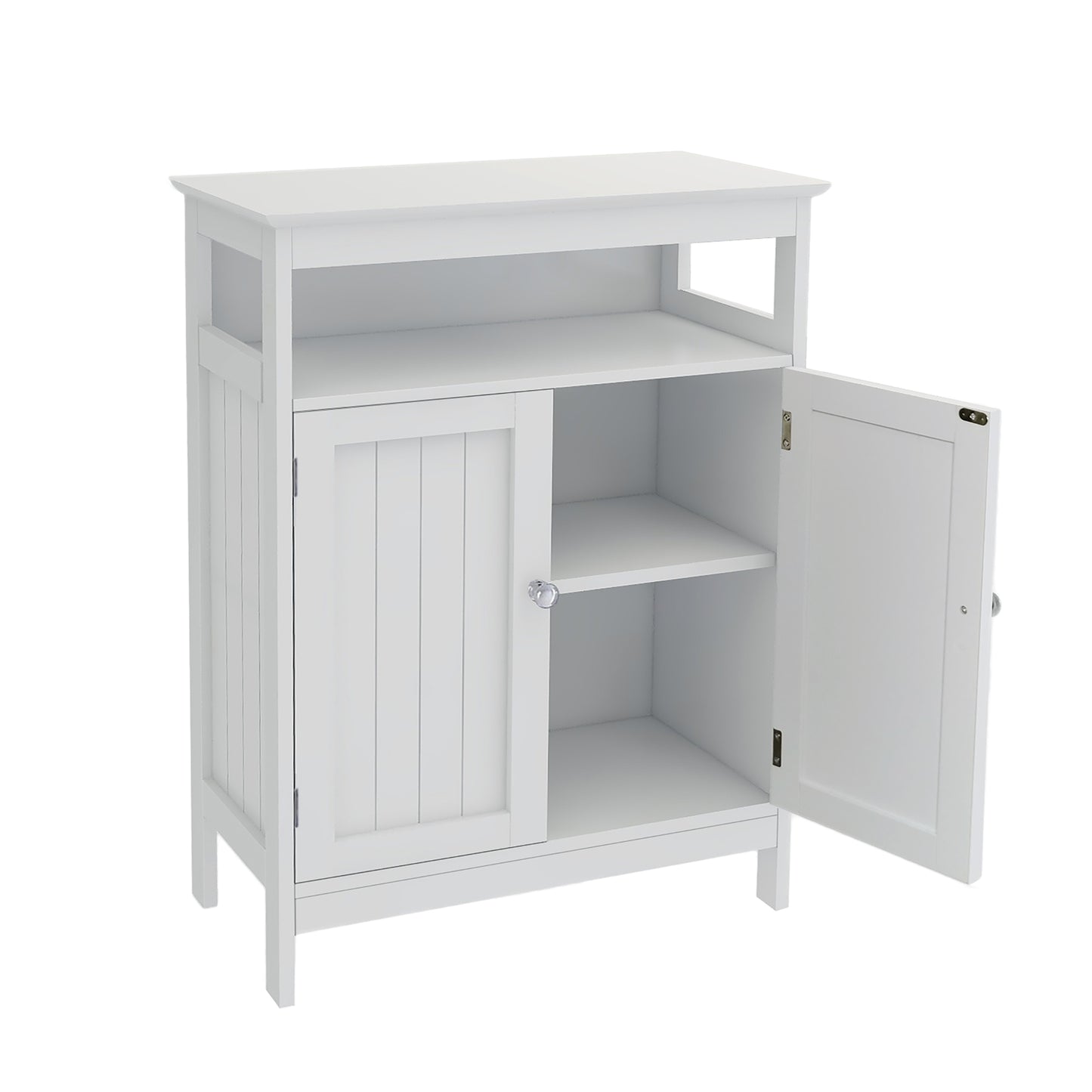 Bathroom Storage Cabinet with Double Shutter Doors - White
