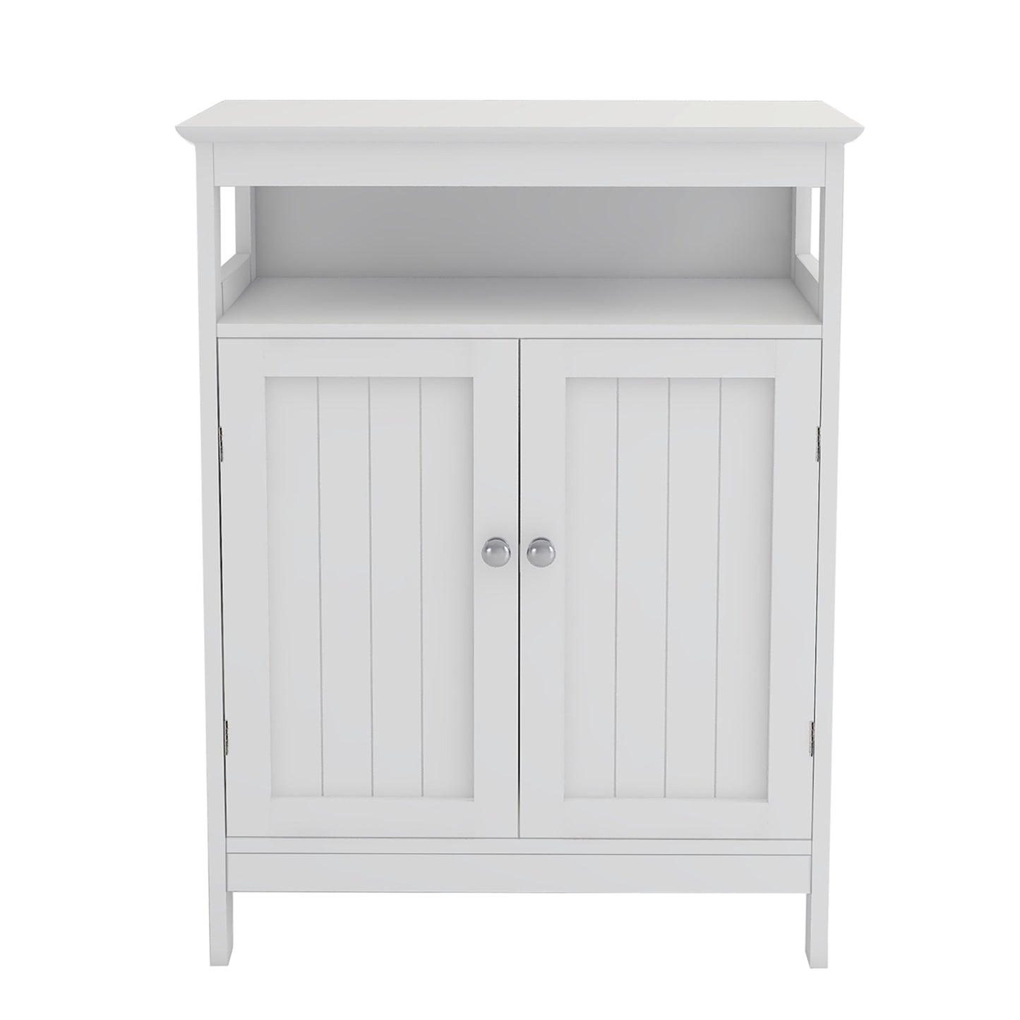 Bathroom Storage Cabinet with Double Shutter Doors - White