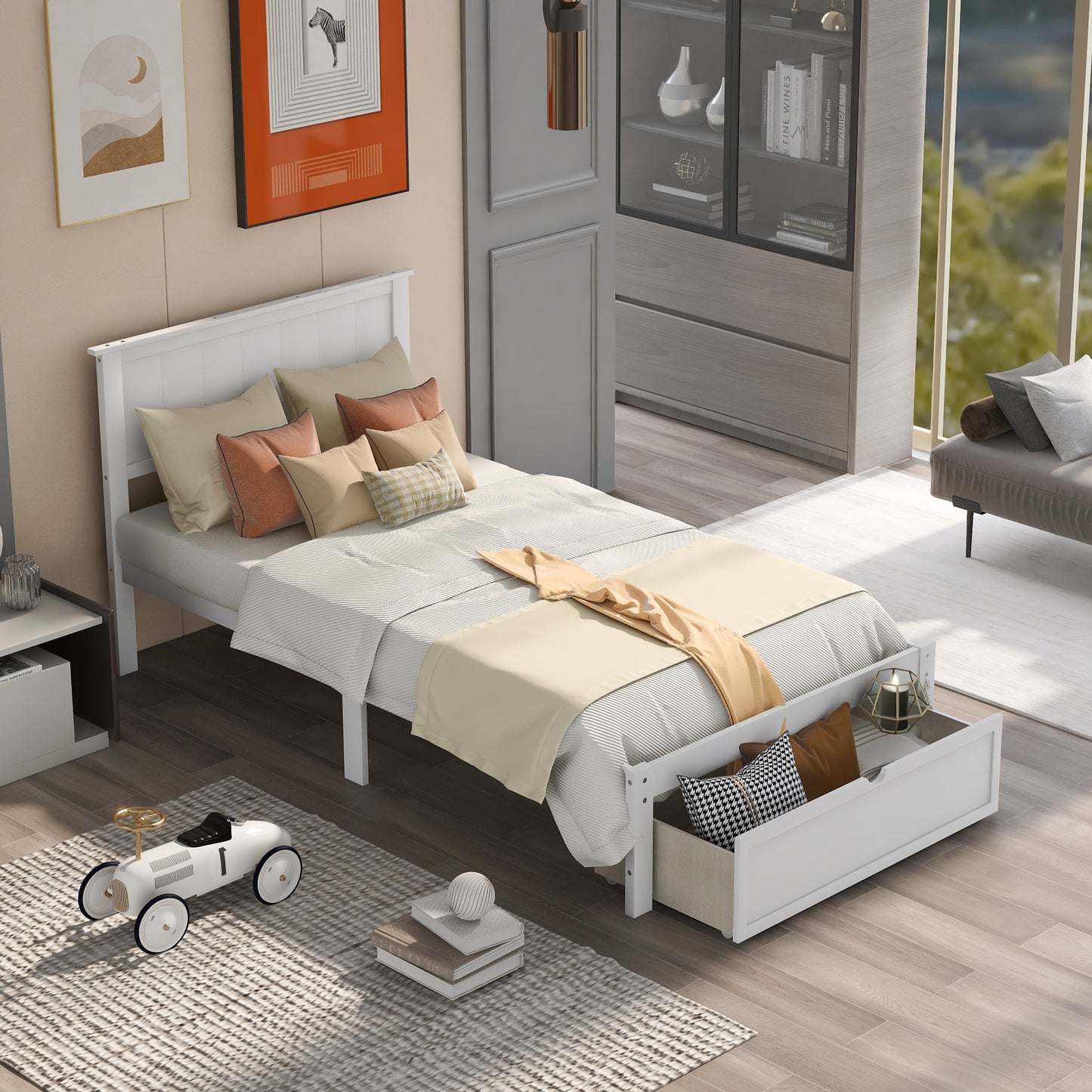 Twin Size Platform Bed with Under-bed Drawer
Full Size Platform Bed with Under-bed Drawers