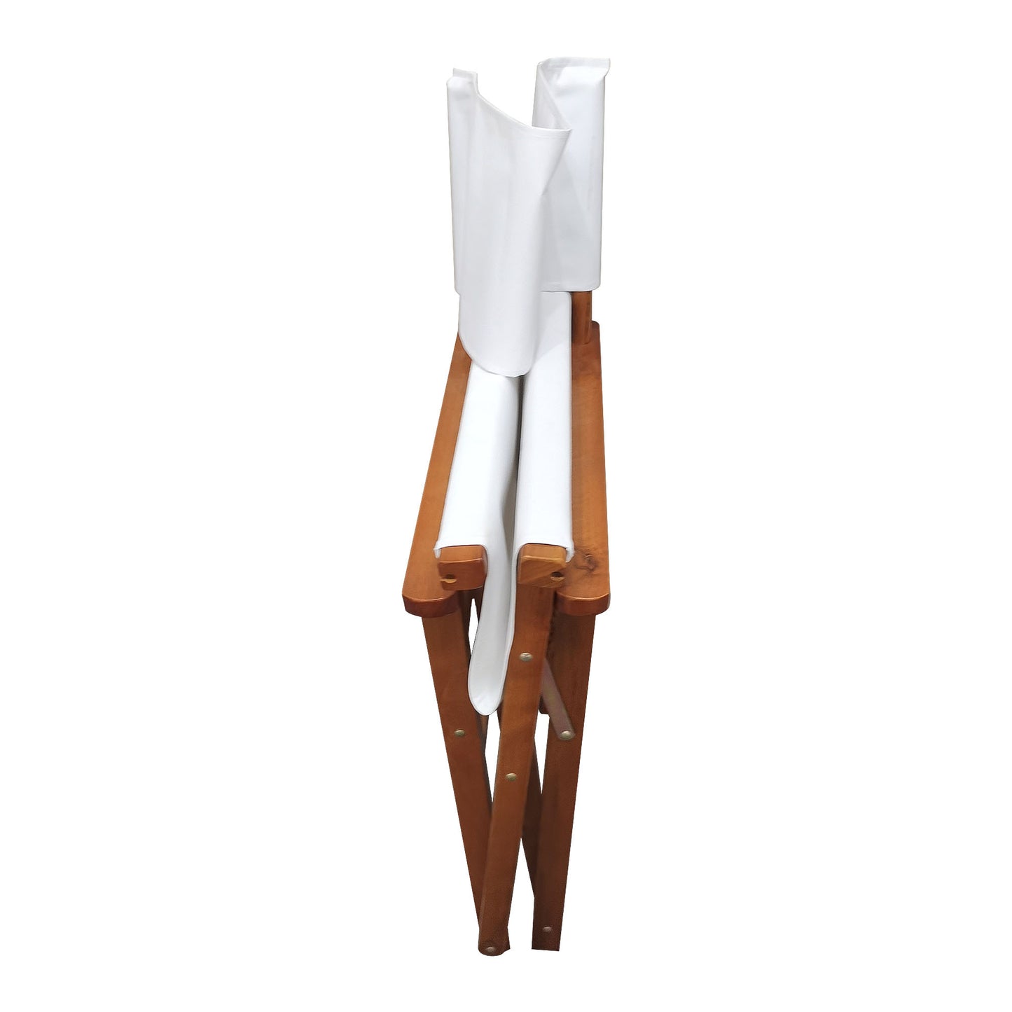 Stylish White Wooden Folding Director Chair Set - 2pcs Canvas Camping & Patio Seats, Lightweight & Portable