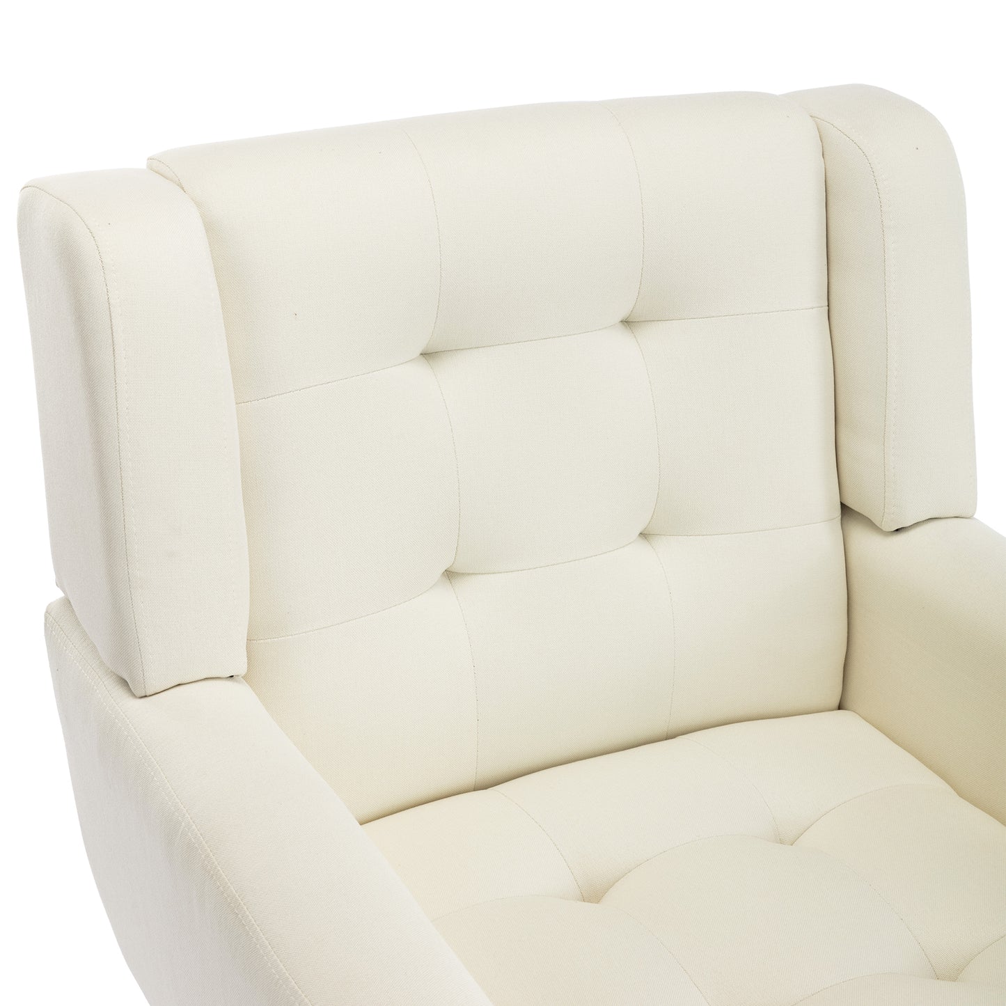 Modern Soft Linen Ergonomic Accent Chair for Living Room & Bedroom - Stylish Indoor Seating with Black Legs