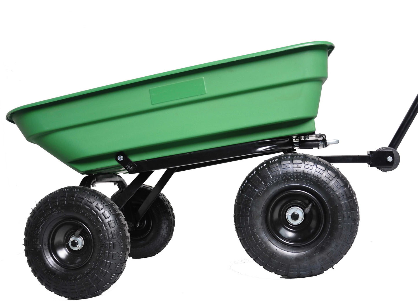 Folding Garden Dump Truck with Steel Frame 10 Inches Pneumatic Tire 300 lb Capacity Green