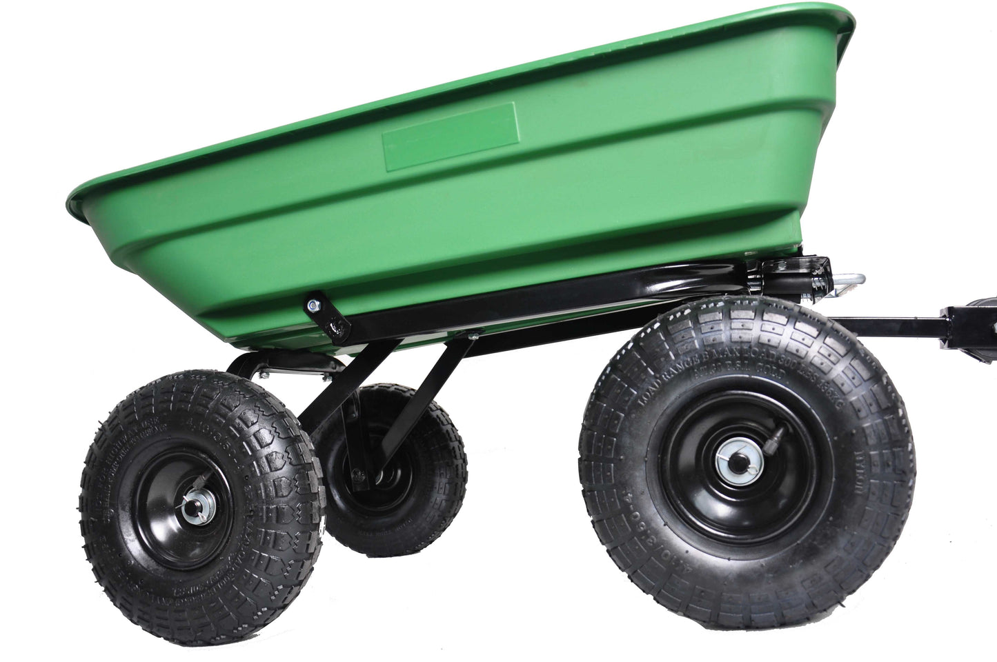 Folding Garden Dump Truck with Steel Frame 10 Inches Pneumatic Tire 300 lb Capacity Green