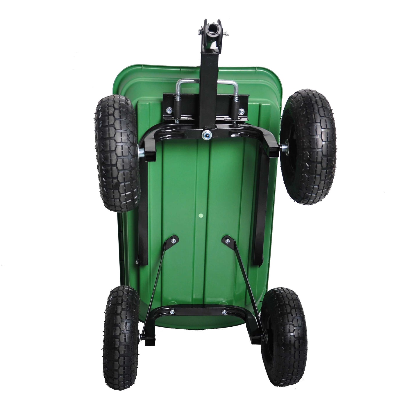 Folding Garden Dump Truck with Steel Frame 10 Inches Pneumatic Tire 300 lb Capacity Green