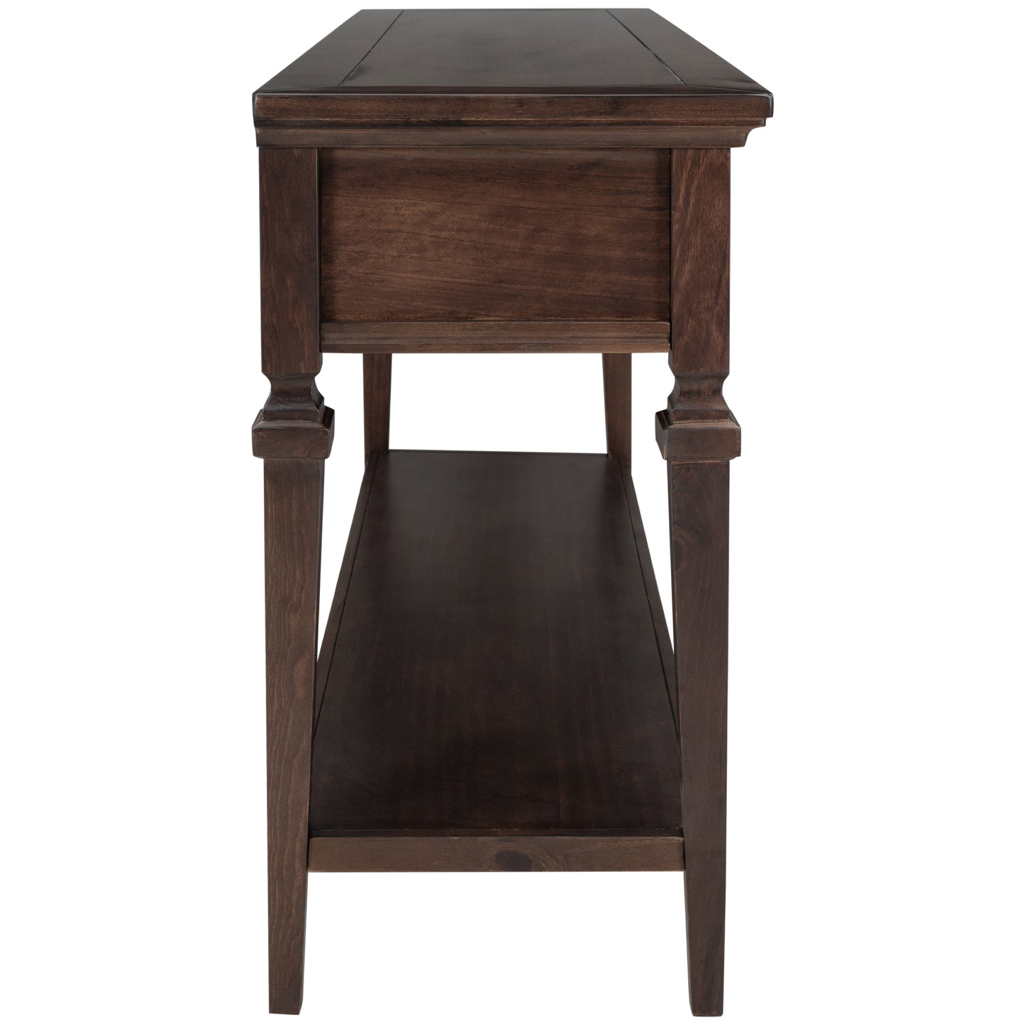 Classic Retro Console Table with 3 Drawers and Open Shelf – Easy Assembly, Espresso Finish