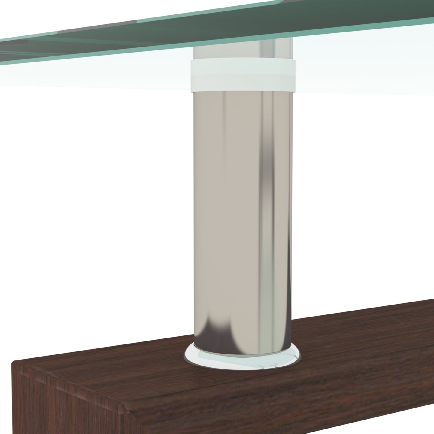 Modern Rectangle Walnut Glass Coffee Table - Stylish Clear Center Table for Living Room Furniture
