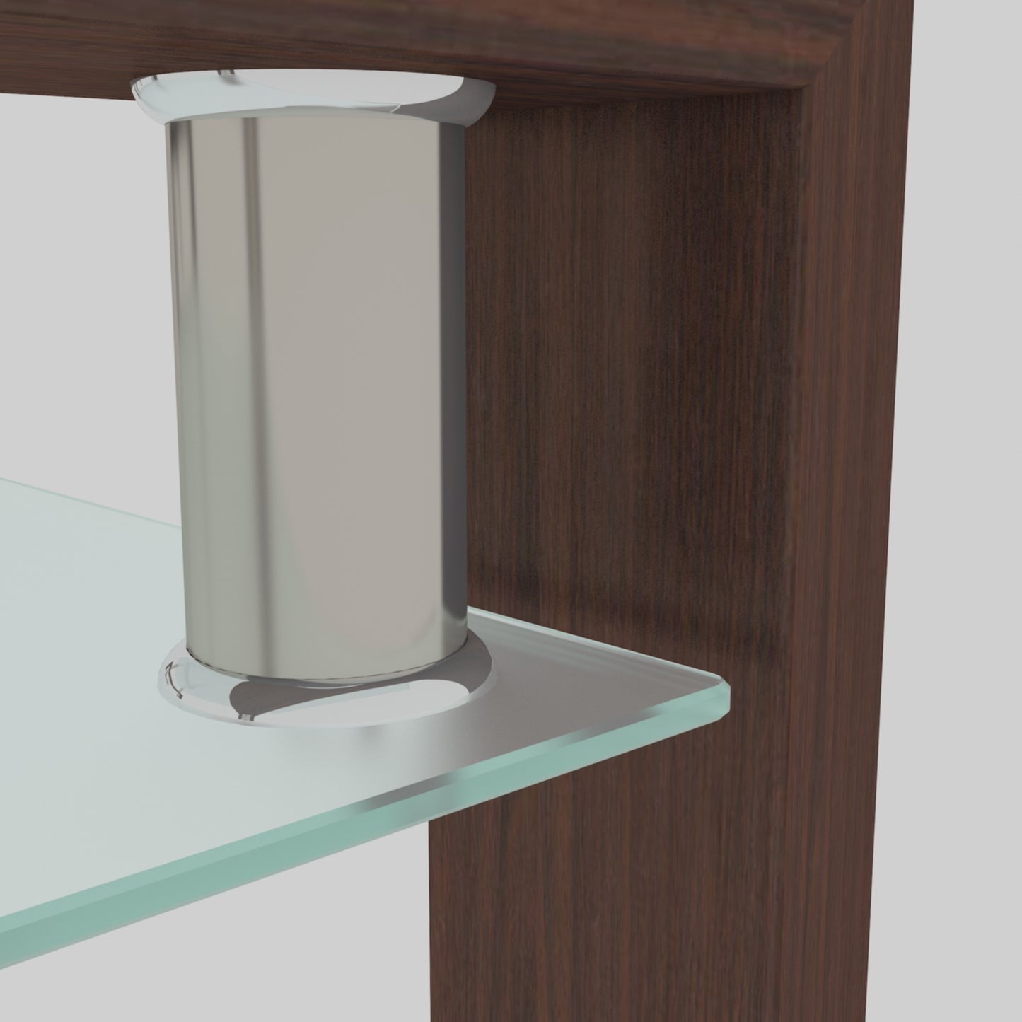 Modern Rectangle Walnut Glass Coffee Table - Stylish Clear Center Table for Living Room Furniture