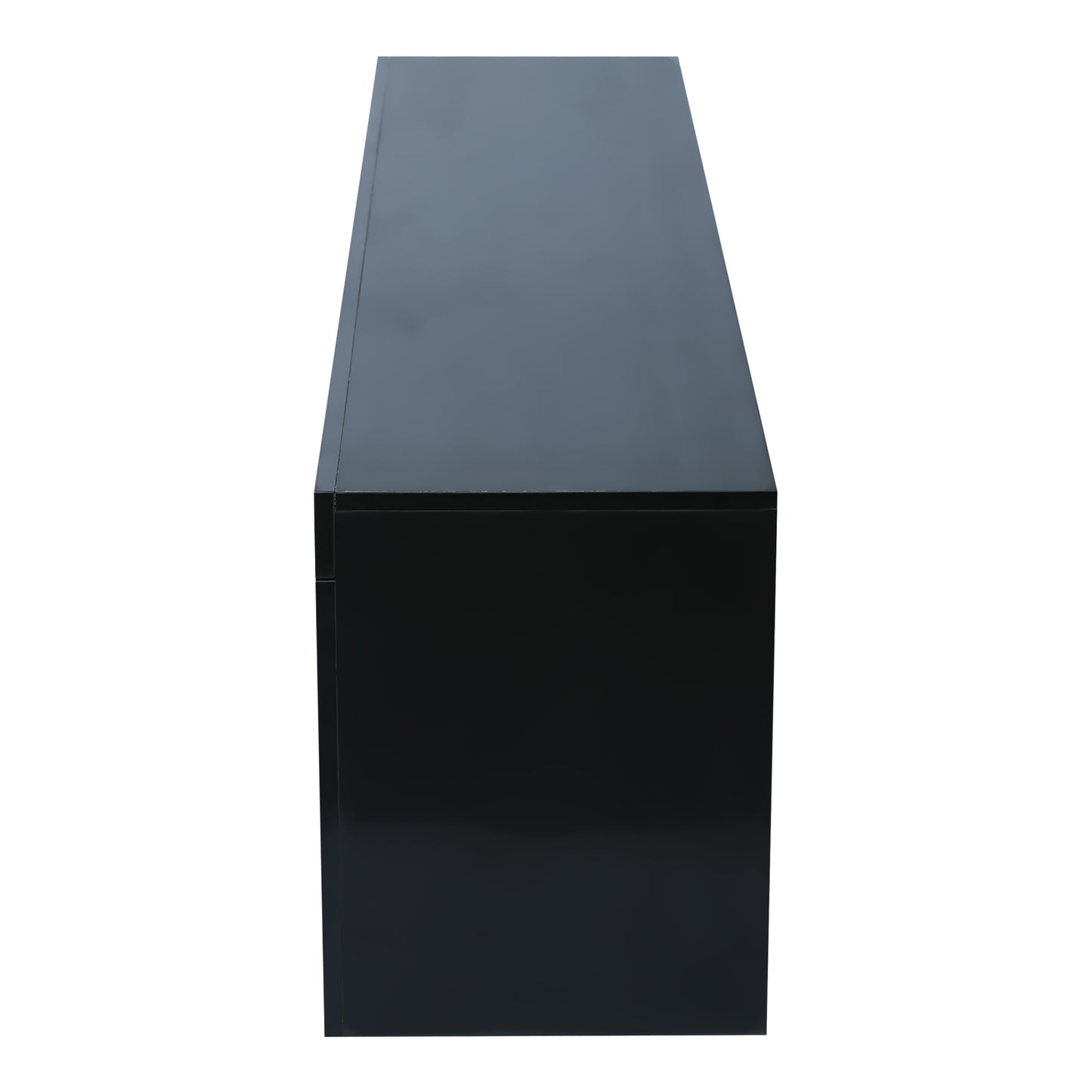 Fashionable Black TV Stand with LED Light Belt, Remote Control, Toughened Glass Shelf, Metal Handles - Ideal Entertainment Center