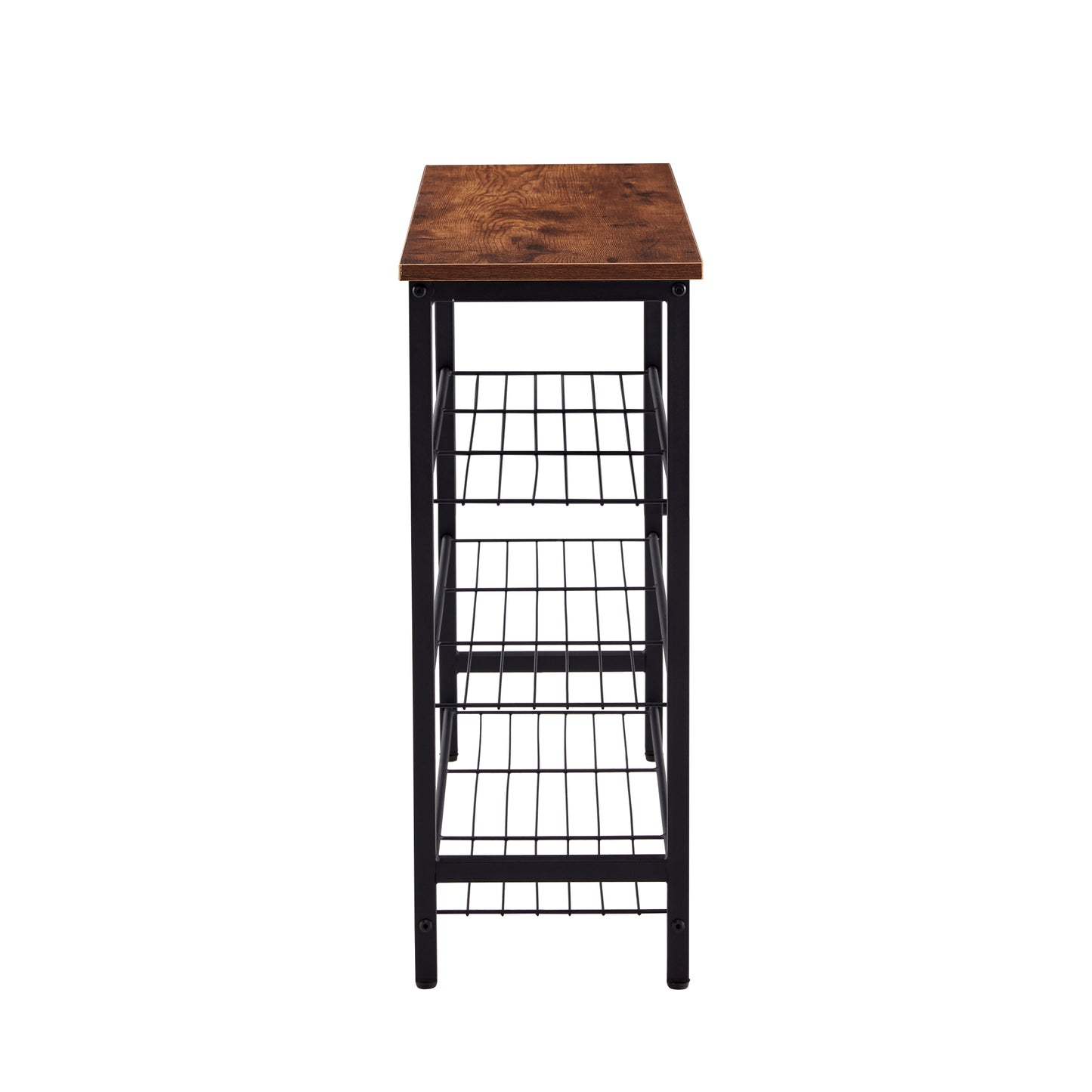 4-Tier Metal Shoe Rack - Modern Multifunctional Storage Shelf with MDF Top Board, Space-Saving Organizer for Home or Office
