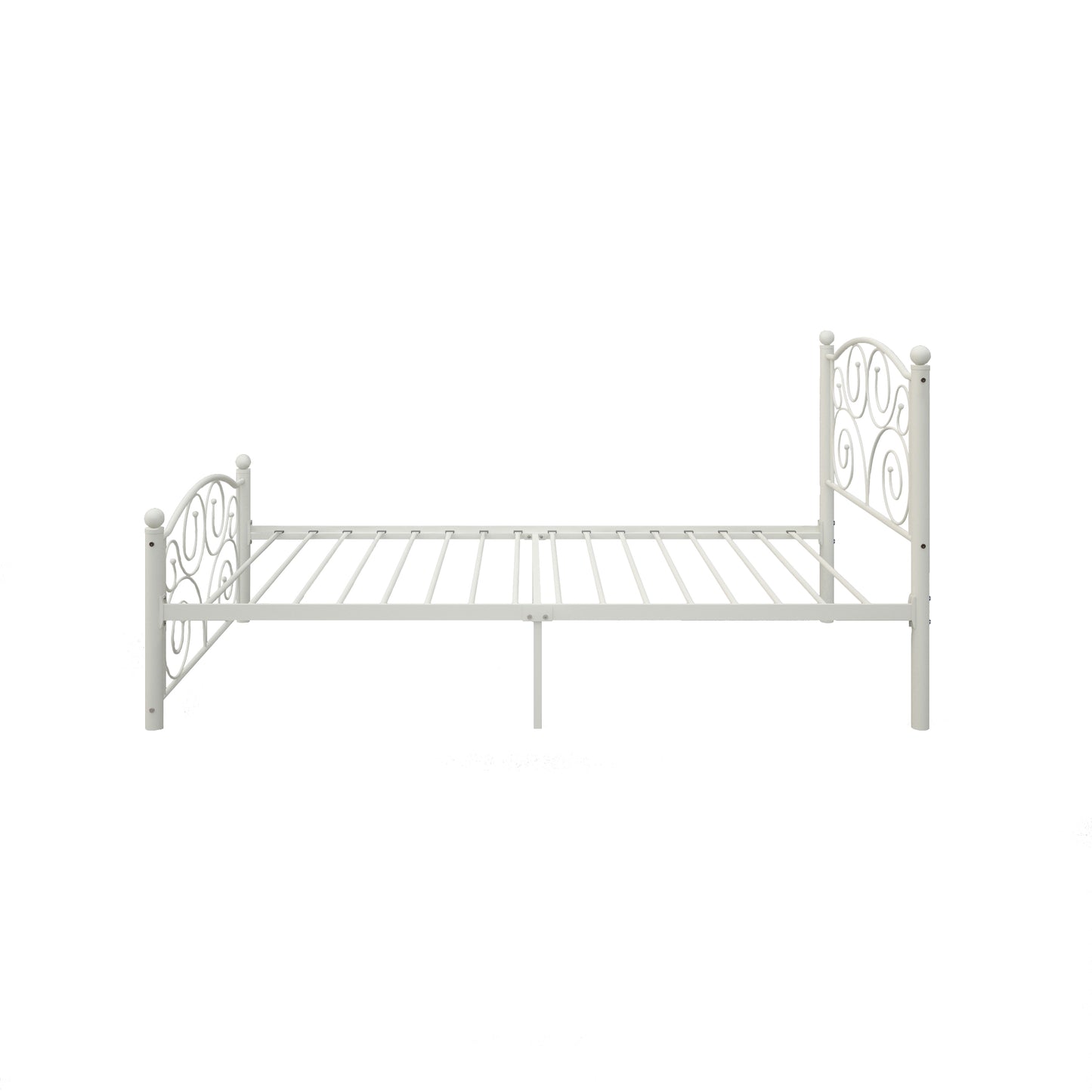 Twin Size Flower Sturdy Metal Bed Frame with Headboard and Footboard