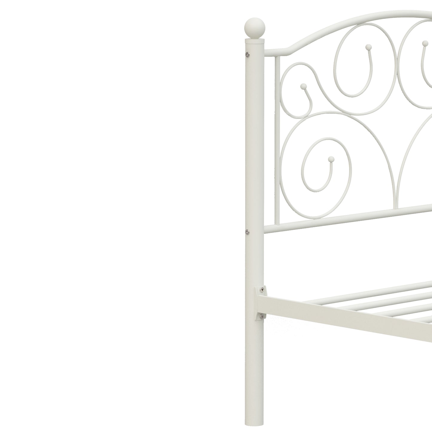 Twin Size Flower Sturdy Metal Bed Frame with Headboard and Footboard