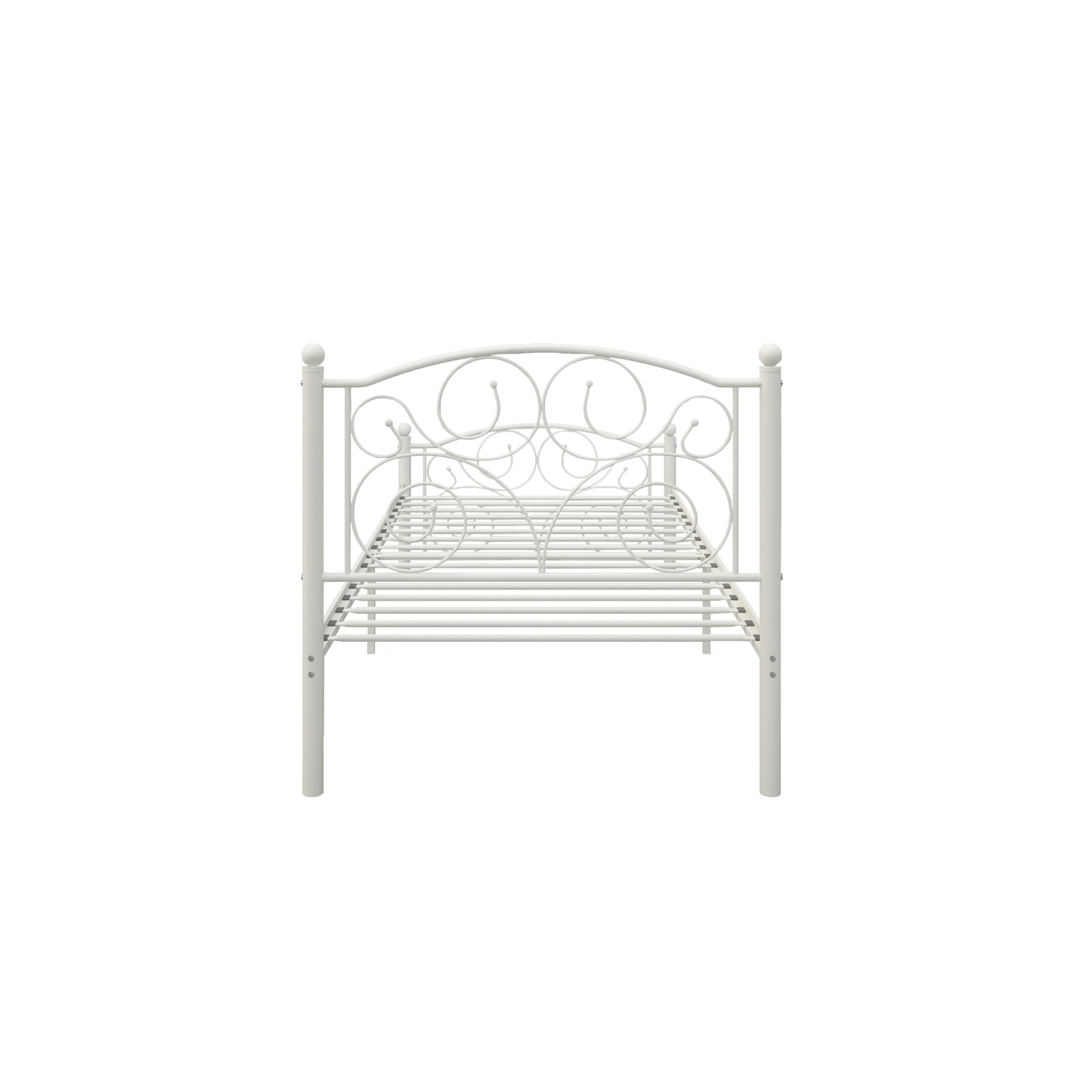 Twin Size Flower Sturdy Metal Bed Frame with Headboard and Footboard