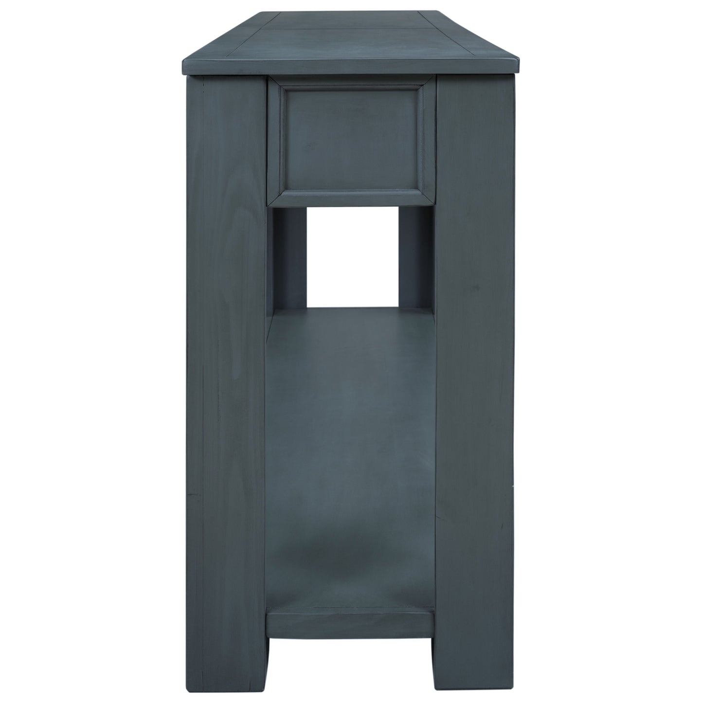 Stylish Console Table with Storage Drawers and Bottom Shelf for Entryway Hallway, Navy Finish