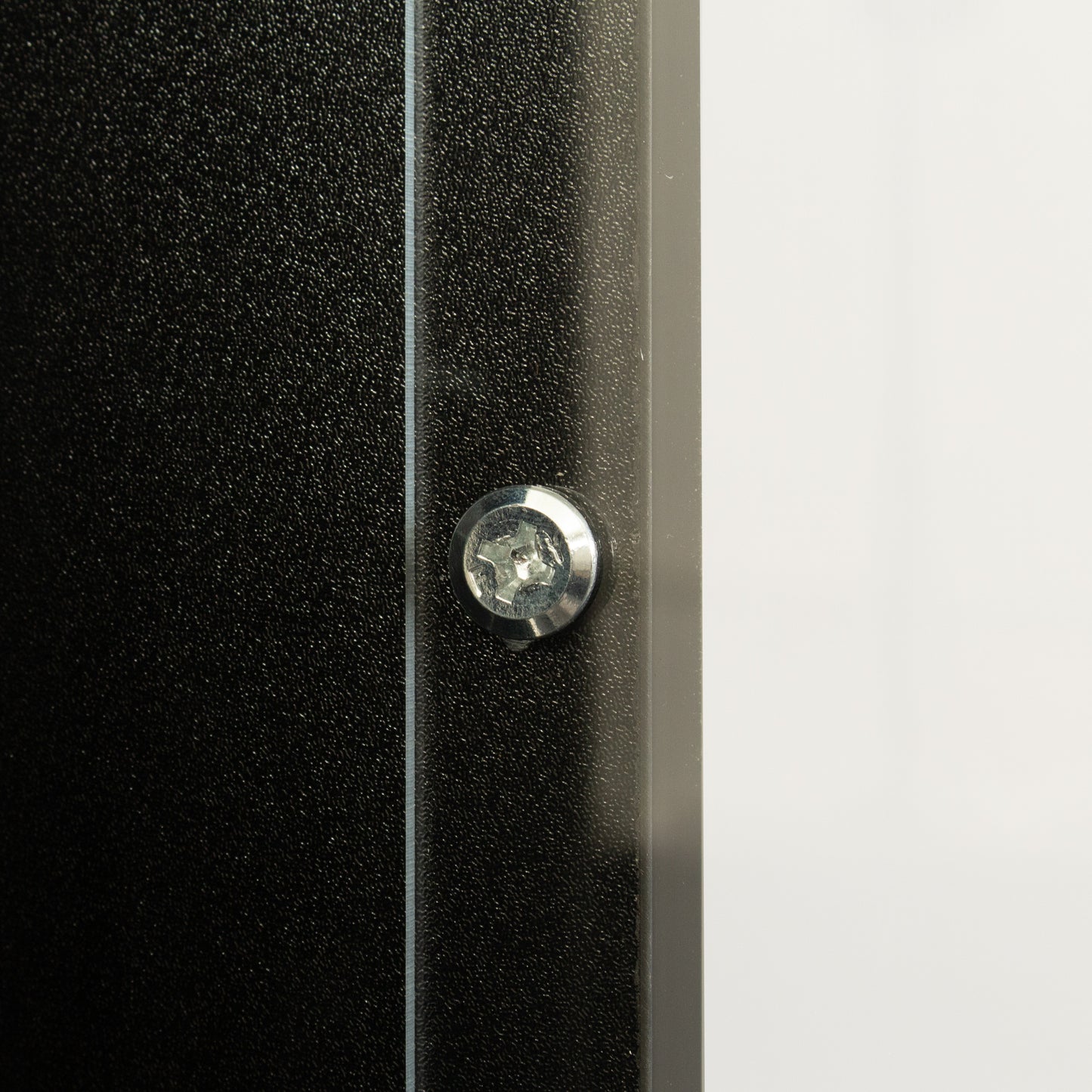 Black Side Cabinet with Aluminum Strip Lamp - Stylish Storage Solution with Large Space for Organizing Home Essentials