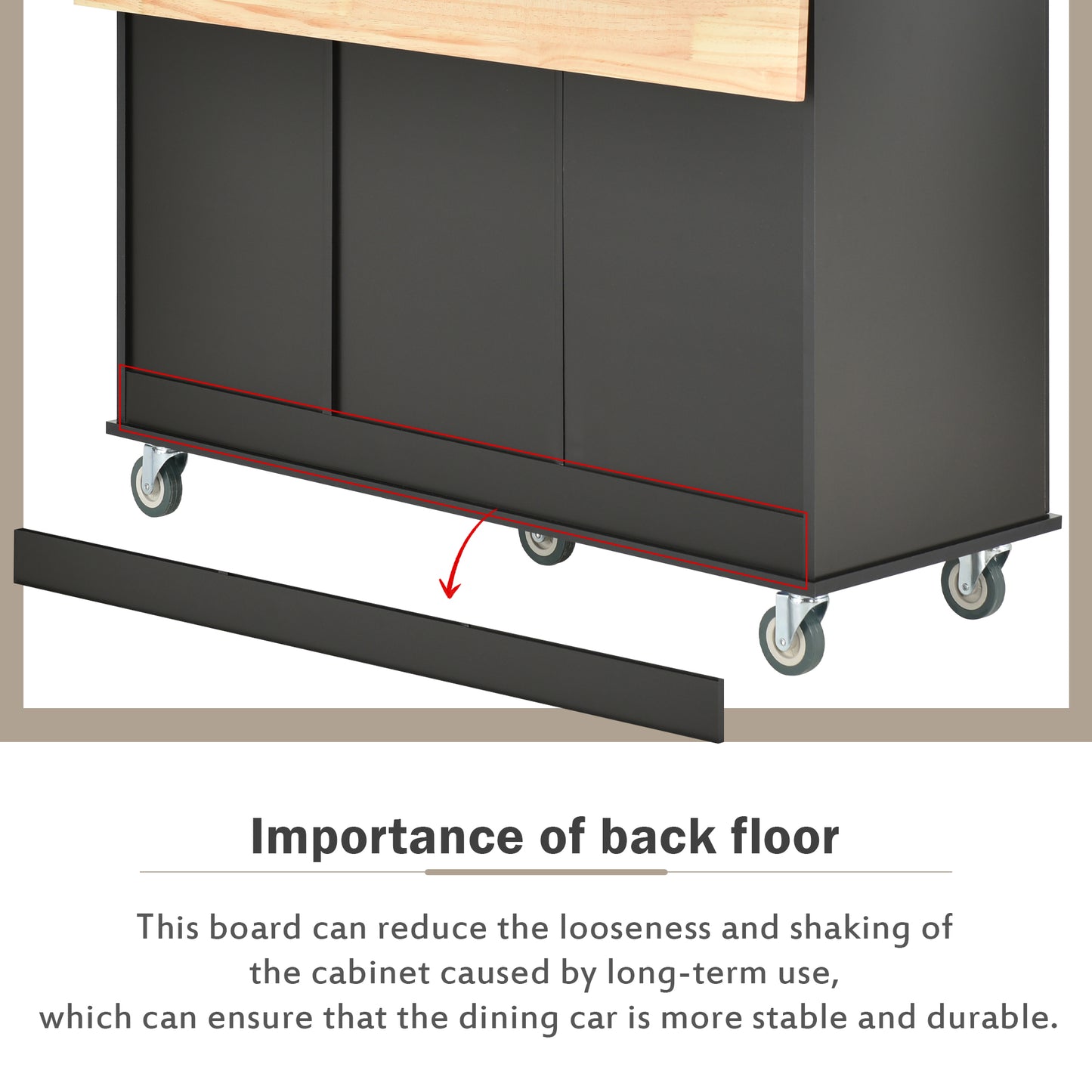 Rolling Mobile Kitchen Island with Solid Wood Top, 52.7 Width, Locking Wheels, Storage Cabinet, Drop Leaf Breakfast Bar, Spice Rack - Black