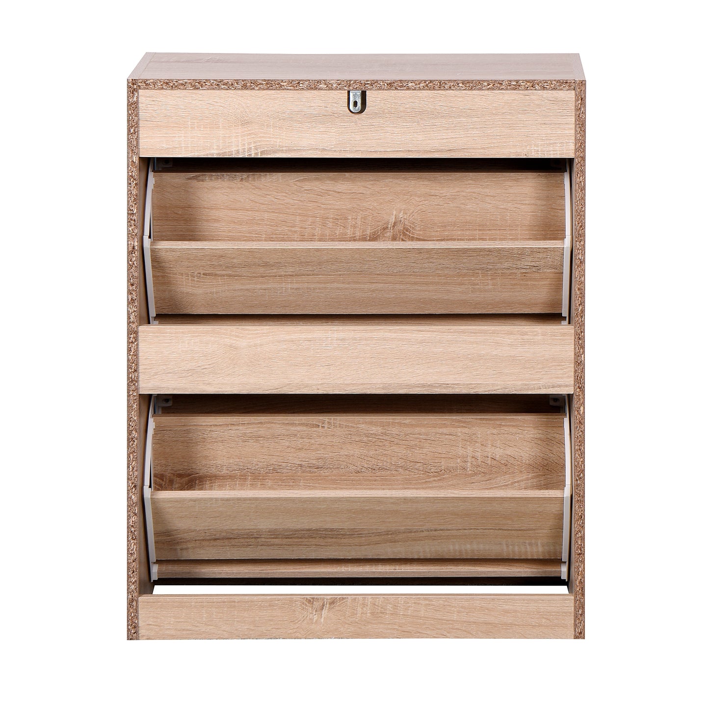 White Wooden Shoe Cabinet for Entryway 2 Flip Doors Shoe Storage Organizer 20.94x9.45x43.11 inch
