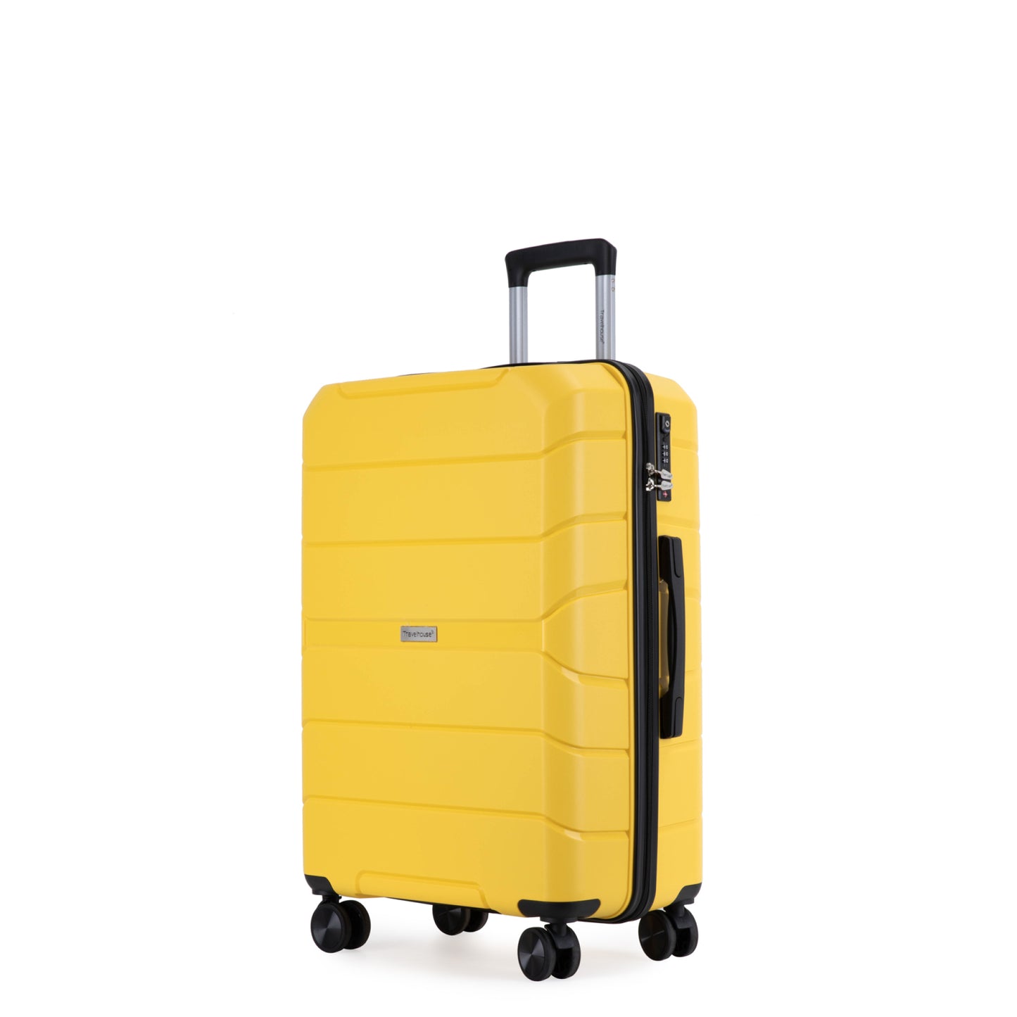 Lightweight Hardshell Luggage Set with Spinner Wheels and TSA Lock, 3-Piece Suitcase Set (20/24/28), Yellow