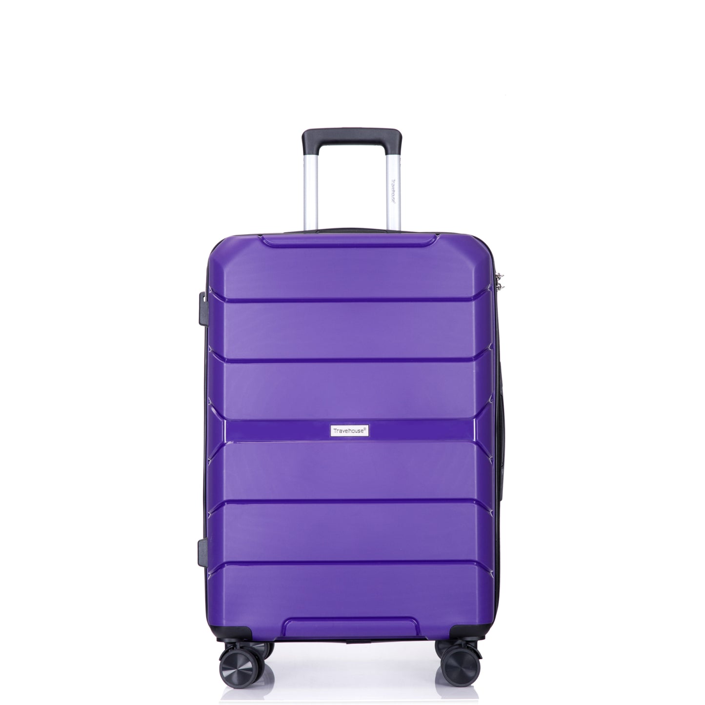 Lightweight Durable Hardshell Luggage Set with Spinner Wheels, 3-Piece (20/24/28) - Purple, TSA Lock