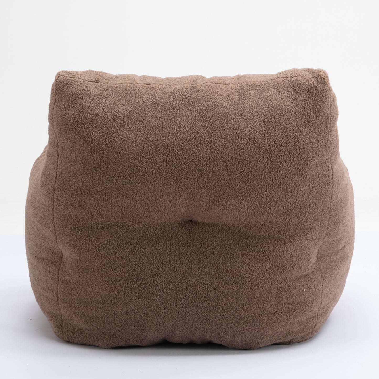Soft Teddy Fabric Tufted Foam Bean Bag Chair - Cozy, Plush Seating in Coffee Color - Perfect for Kids & Adults, Ideal for Living Room