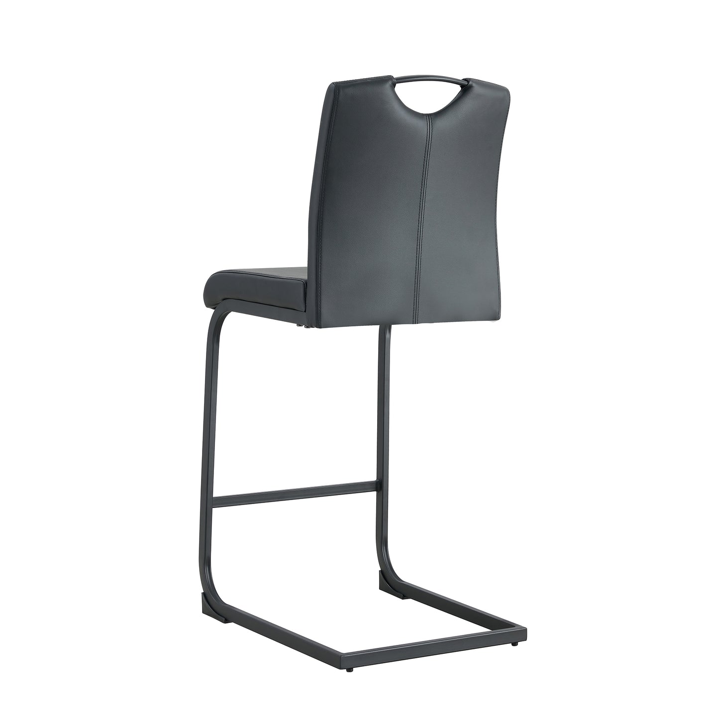 Black PU Chair Barstool Set of 2 – Stylish Counter Height Dining Stools for Kitchen, Bar, or Pub Use