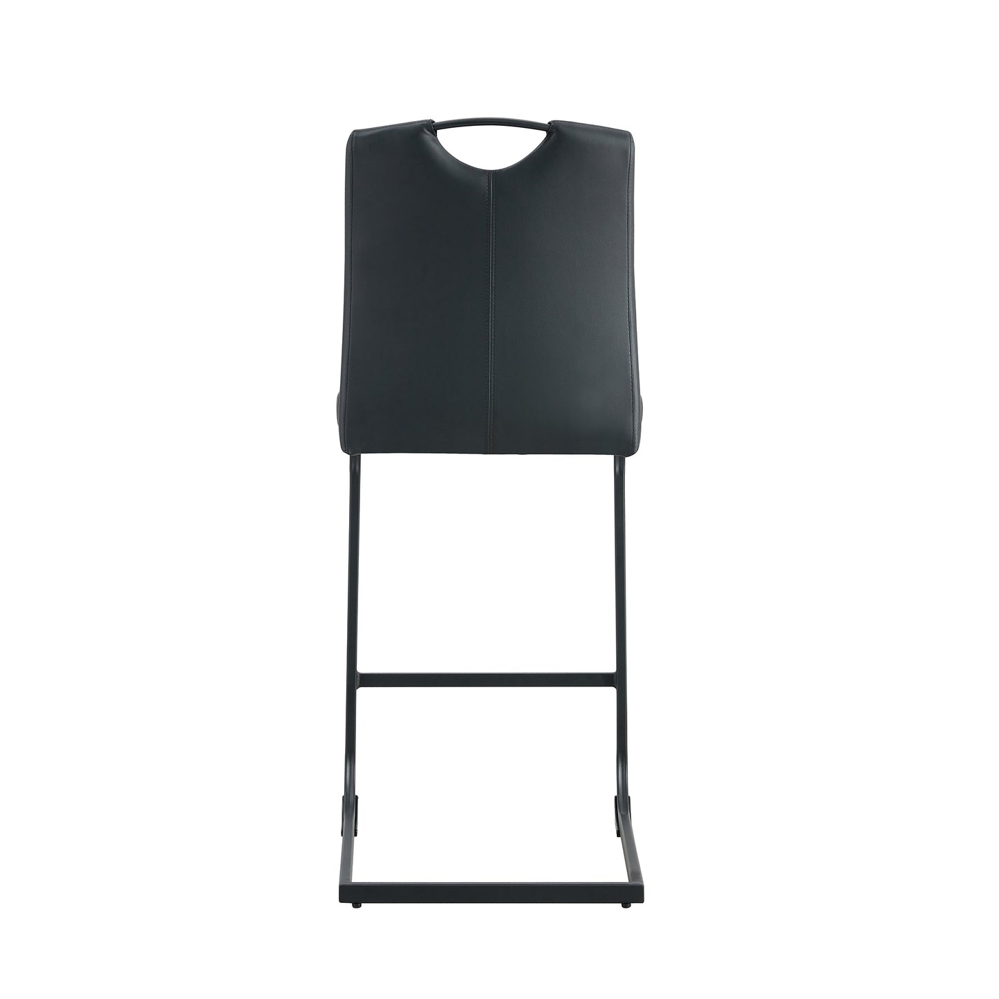 Black PU Chair Barstool Set of 2 – Stylish Counter Height Dining Stools for Kitchen, Bar, or Pub Use