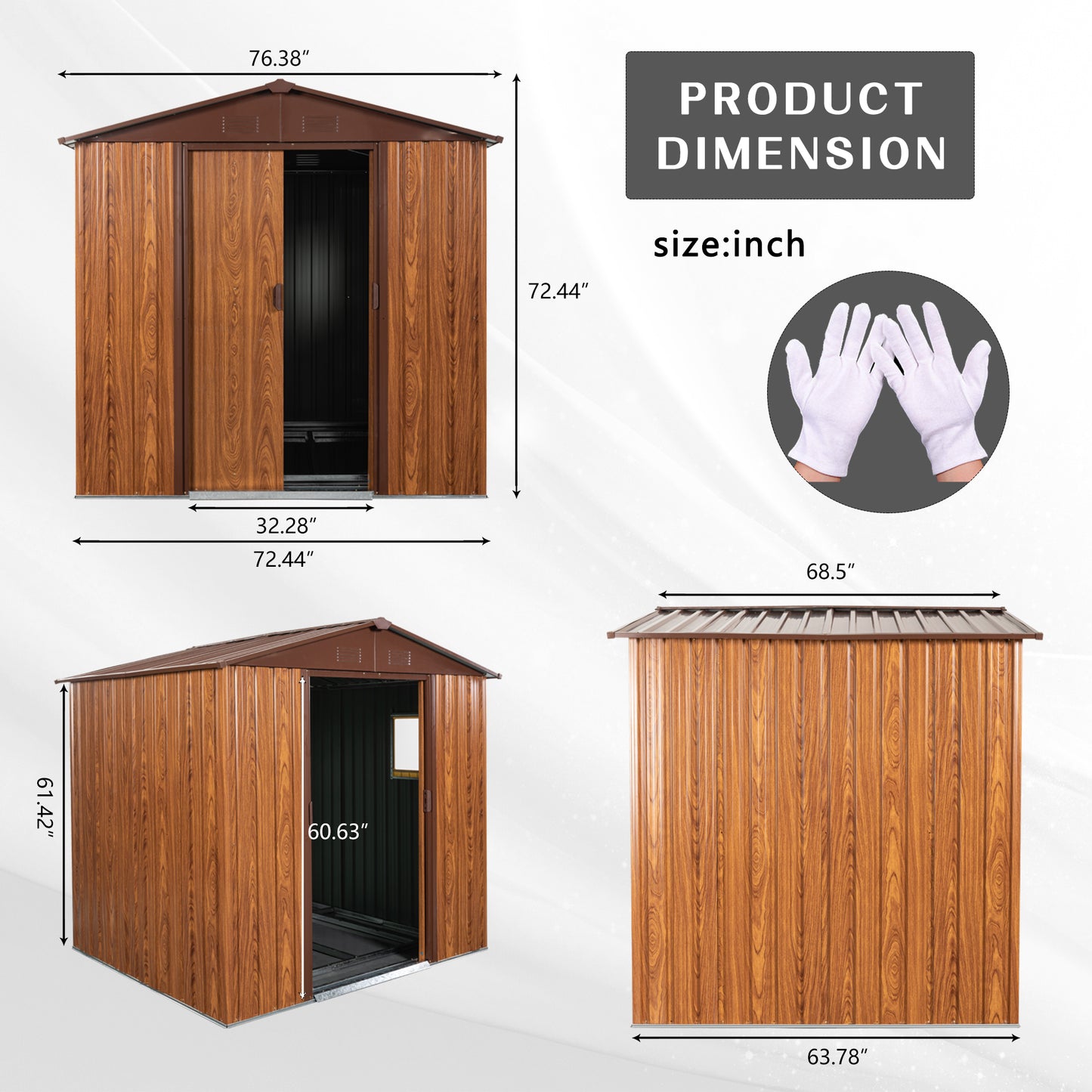 6ft x 6ft Outdoor Metal Storage Shed with Metal Floor & Window for Garden, Tools, & Equipment