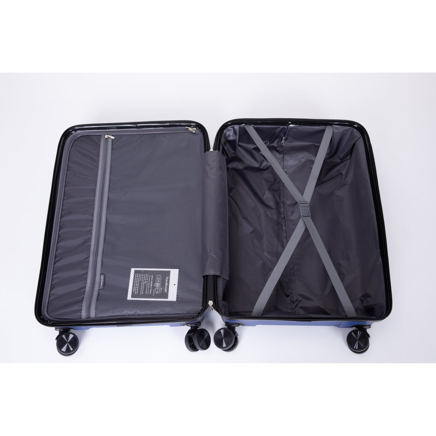 Lightweight Hardshell Luggage Set with Spinner Wheels, TSA Lock - 3-Piece (20/24/28) - Navy Travel Suitcase Set