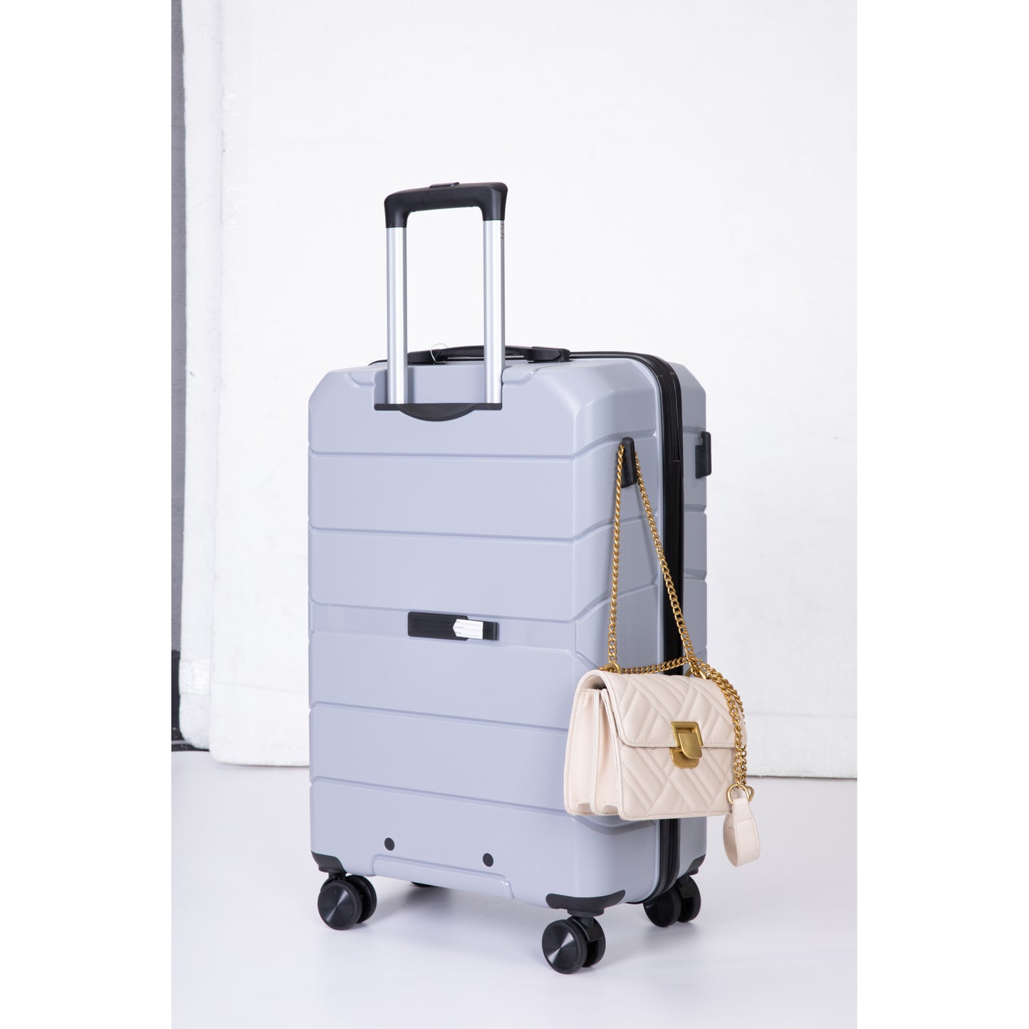 Lightweight Hardshell 3-Piece Luggage Set with Spinner Wheels & TSA Lock - Silver (20/24/28)