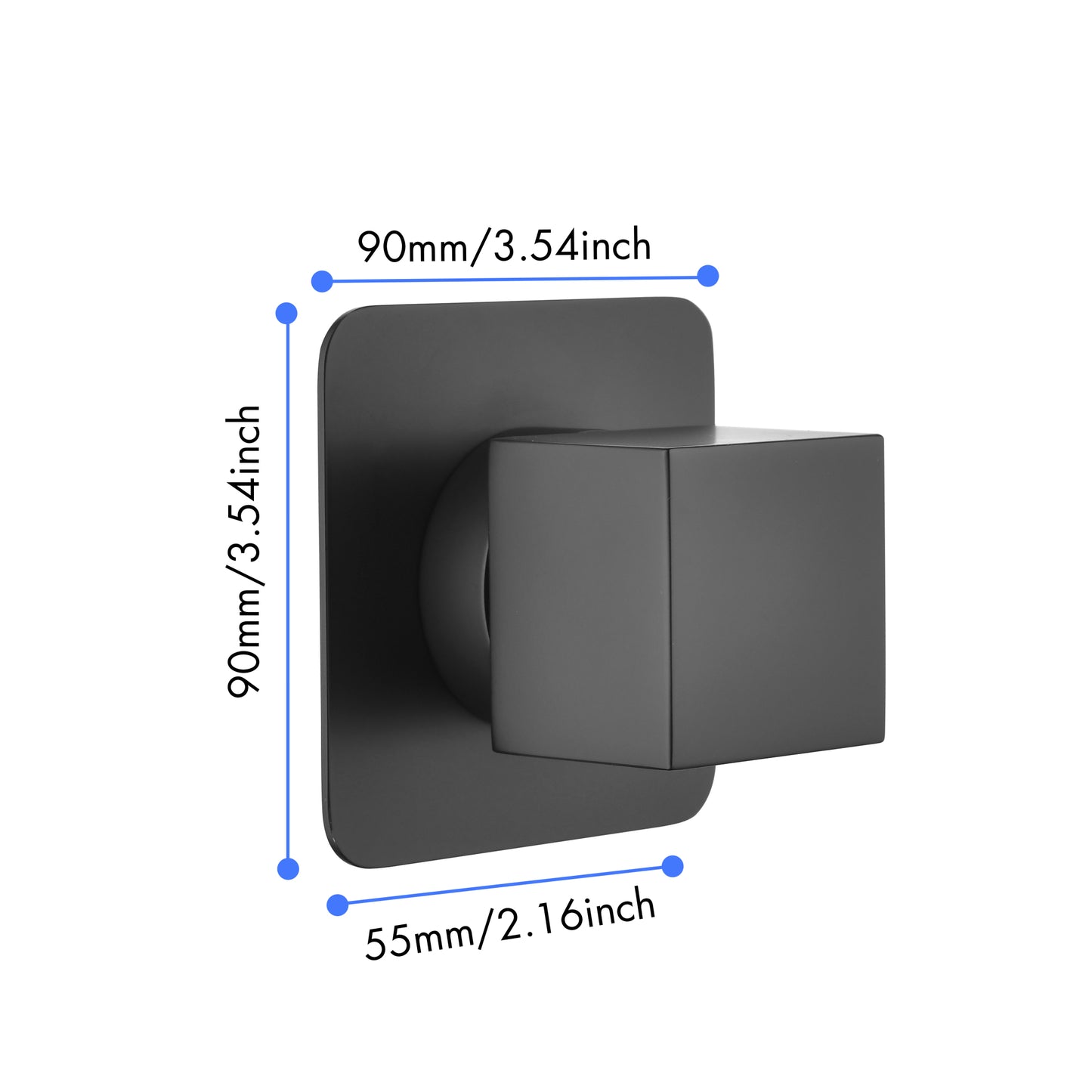 3/4 Cast Metal Volume Control Valve for Master Shower, Adjustable Brass Handle, 3-Piece Valve Body