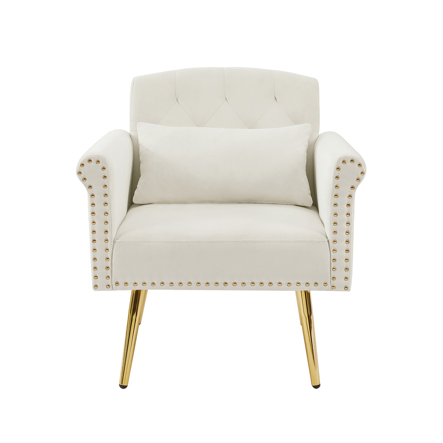 OFF WHITE  velvet armchair with metal  legs
