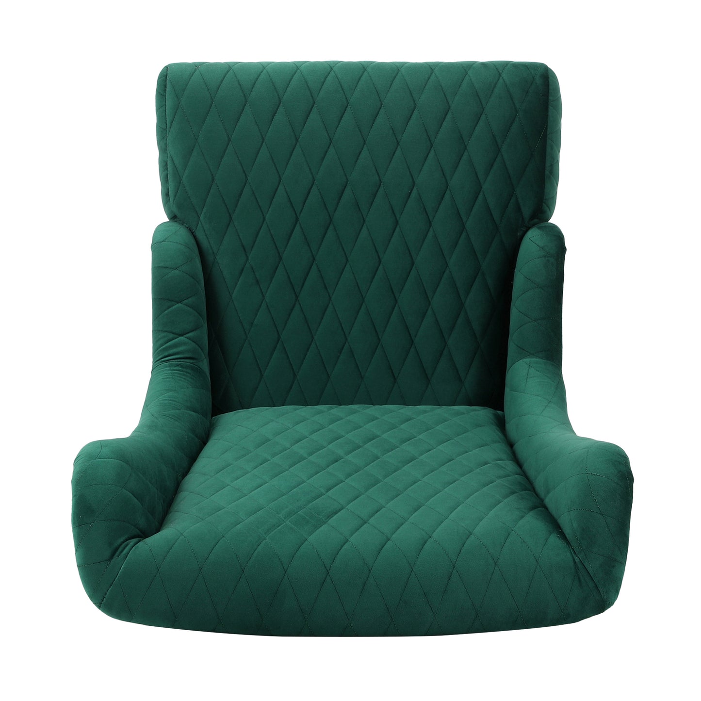 Elegant Green High-Back Velvet Accent Chair with Padded Comfort and Wooden Legs for Living Room or Bedroom