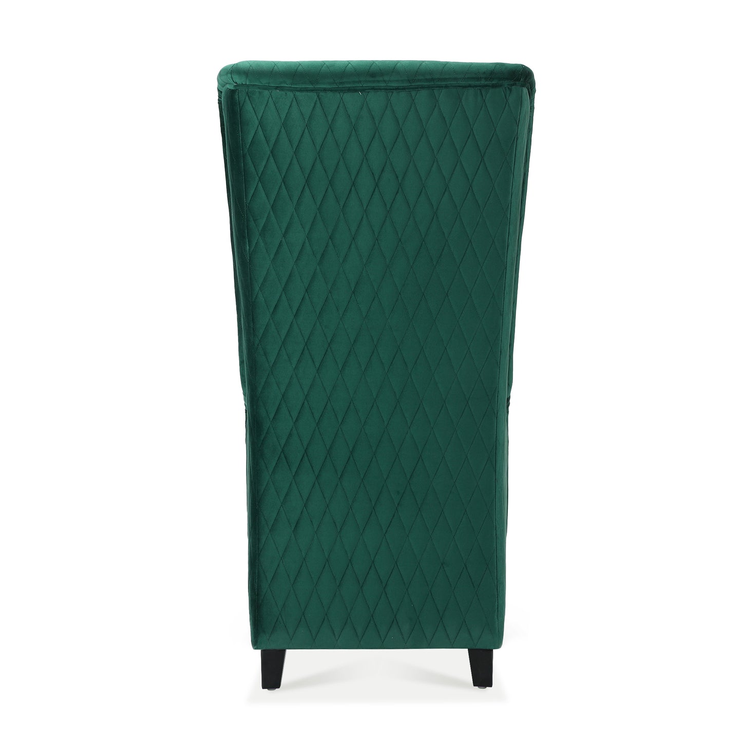Elegant Green High-Back Velvet Accent Chair with Padded Comfort and Wooden Legs for Living Room or Bedroom