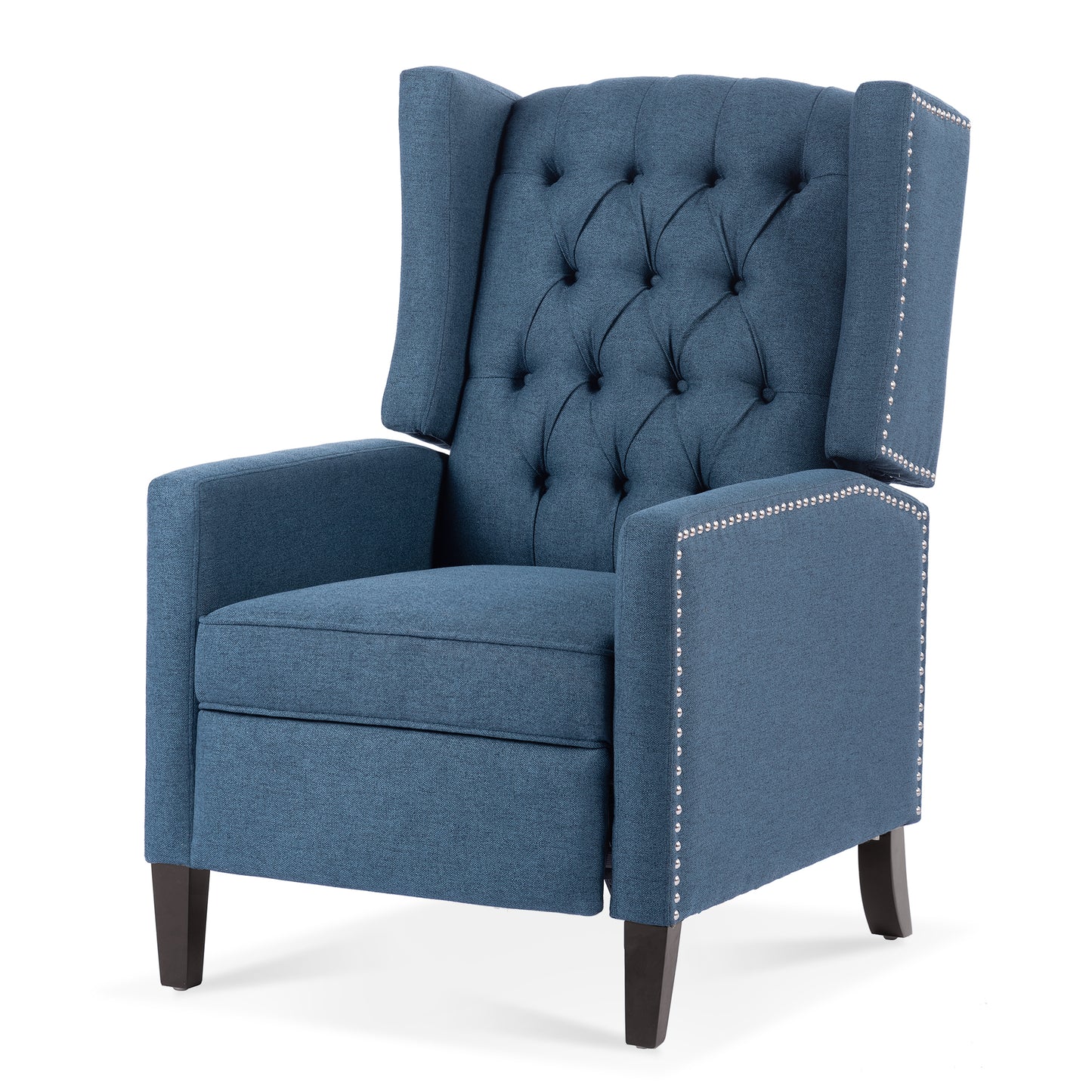 27.16” Wide Manual Wing Chair Recliner - Comfortable Upholstered Armchair for Living Room, Home Theater, Bedroom - Stylish Classic Design