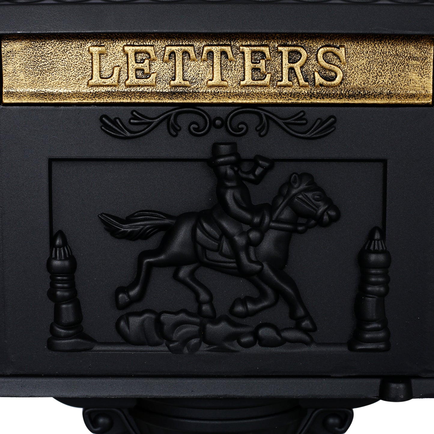 Cast Aluminum Black Postal Box - Durable Mailbox for Home or Office - Weather-Resistant and Secure Design