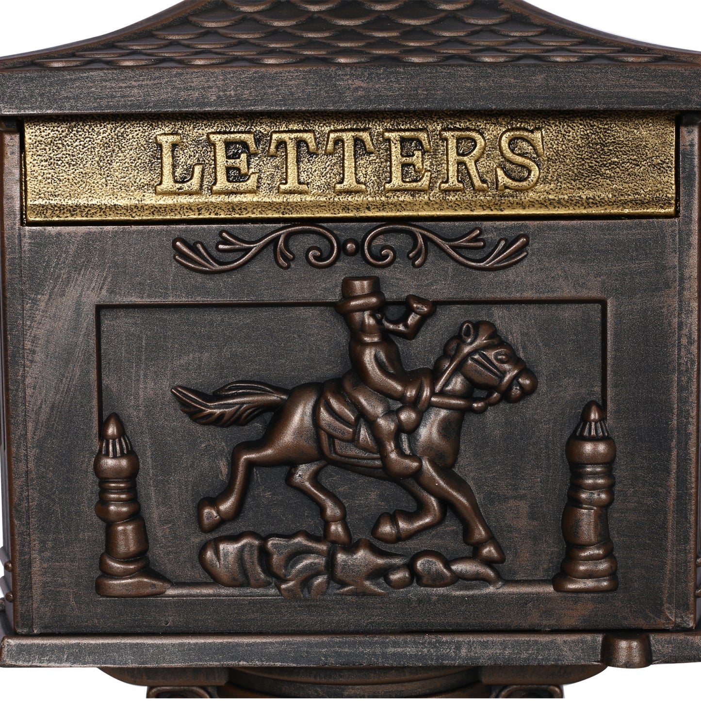 Cast Aluminum Postal Box, Durable Bronze Mailbox for Home & Office, Secure Outdoor Mail Storage, Rustic Design