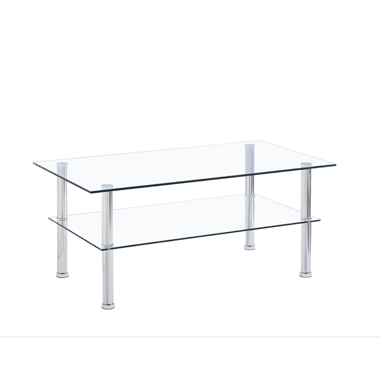 Modern Clear Glass Coffee Table - Tempered Glass Design for Elegant Living Room Décor