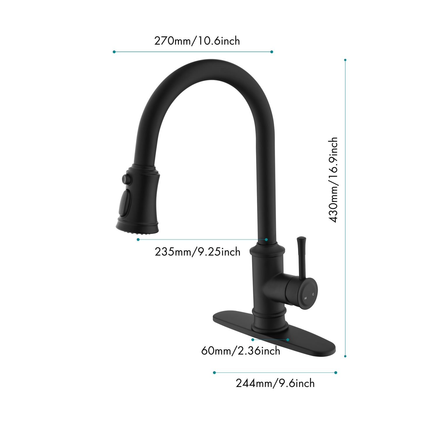 Single Handle High Arc Brushed Nickel Kitchen Faucet with Pull Down Sprayer - Stainless Steel Single Level Sink Faucet