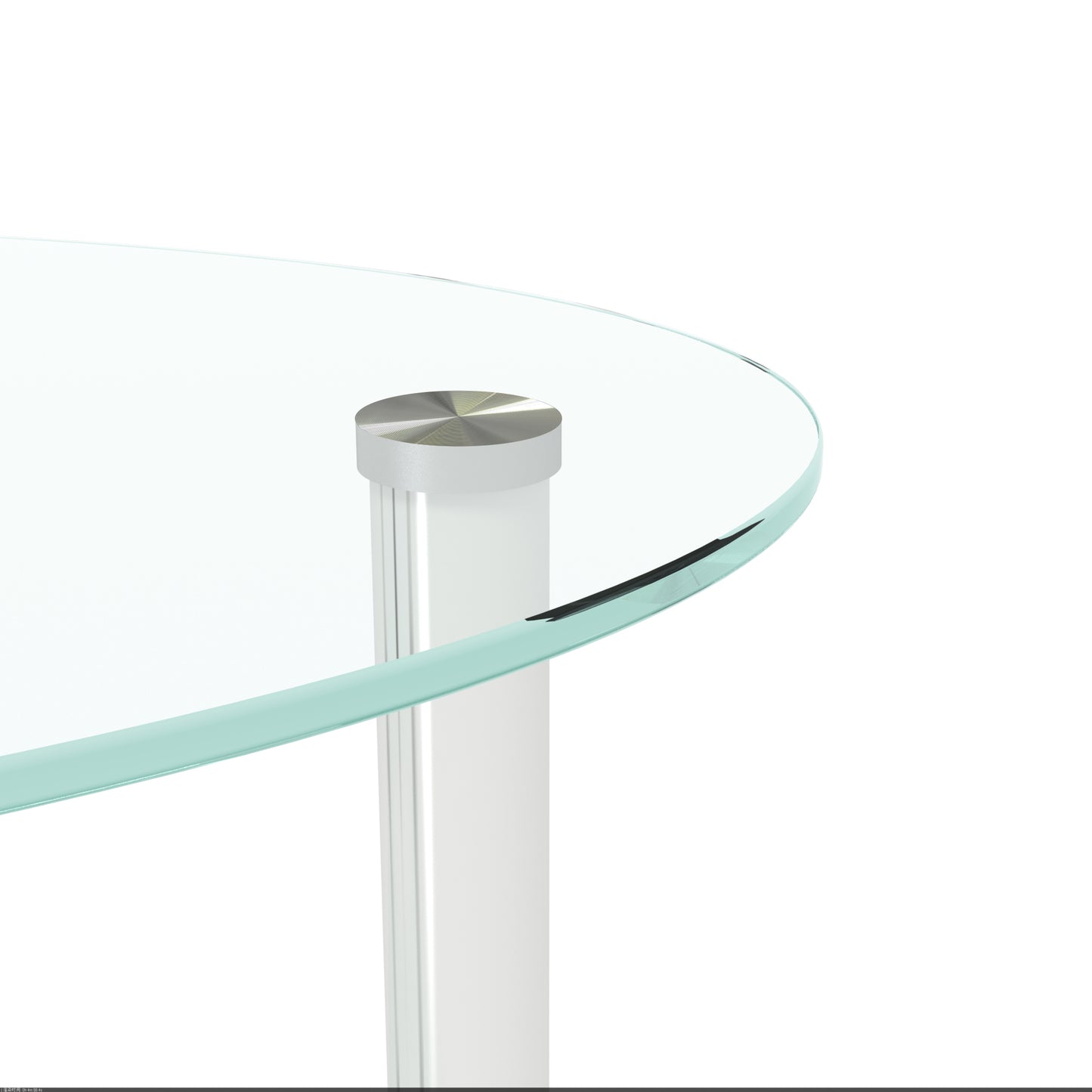 Transparent Oval Glass Coffee Table with Stainless Steel Legs - Modern 3-Layer Tea Table for Living Room Elegance