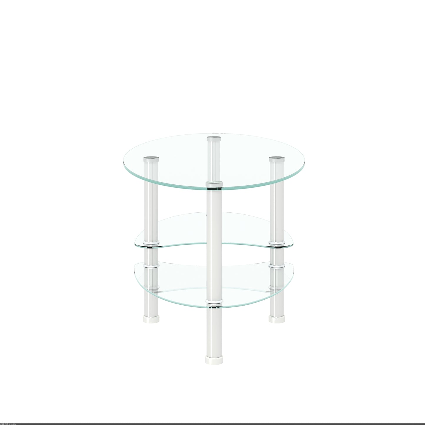 Transparent Oval Glass Coffee Table with Stainless Steel Legs - Modern 3-Layer Tea Table for Living Room Elegance