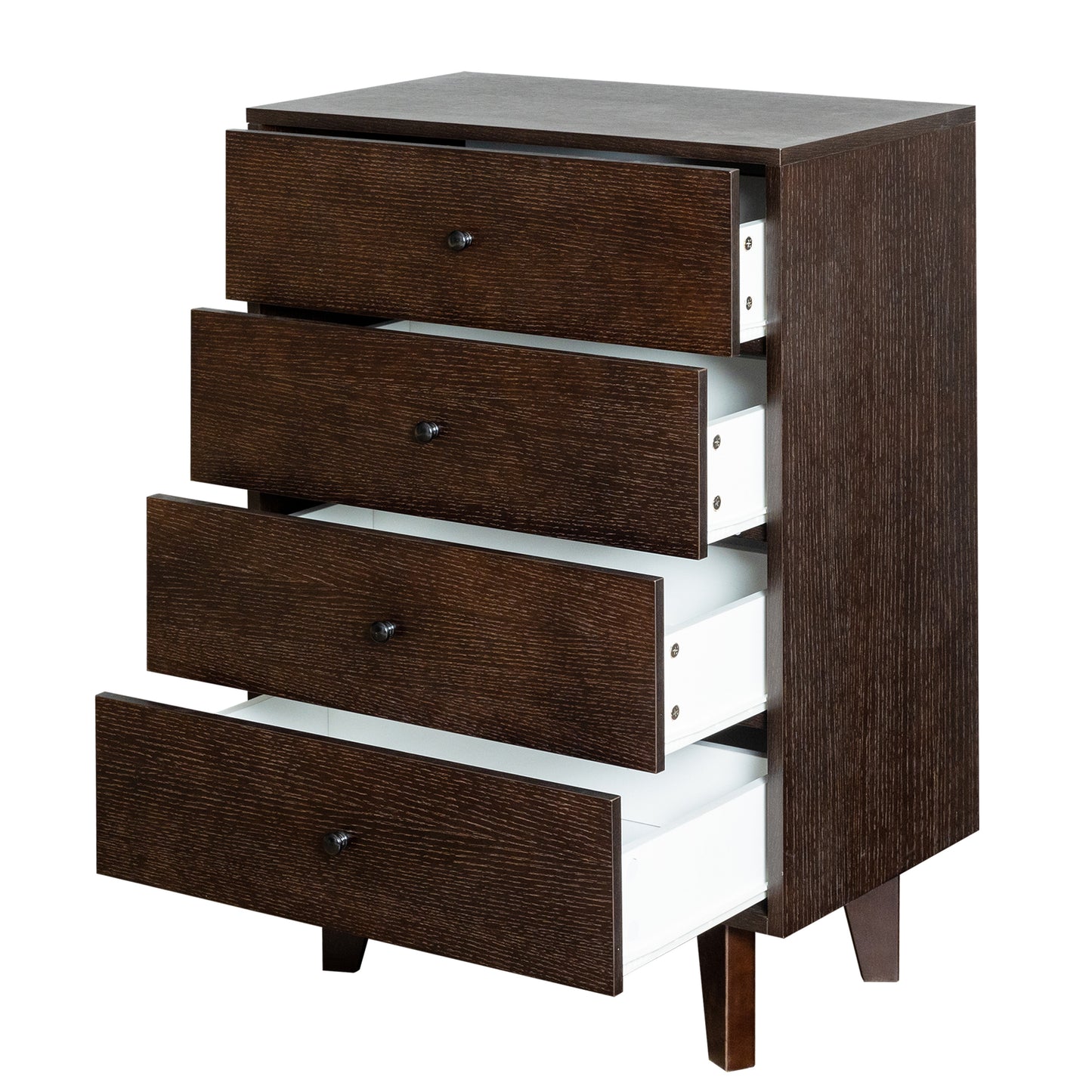Solid Wood Spray-Painted Dresser Buffet Server Console Table with Retro Round Handles for Dining Room, Living Room & Kitchen, Auburn Finish