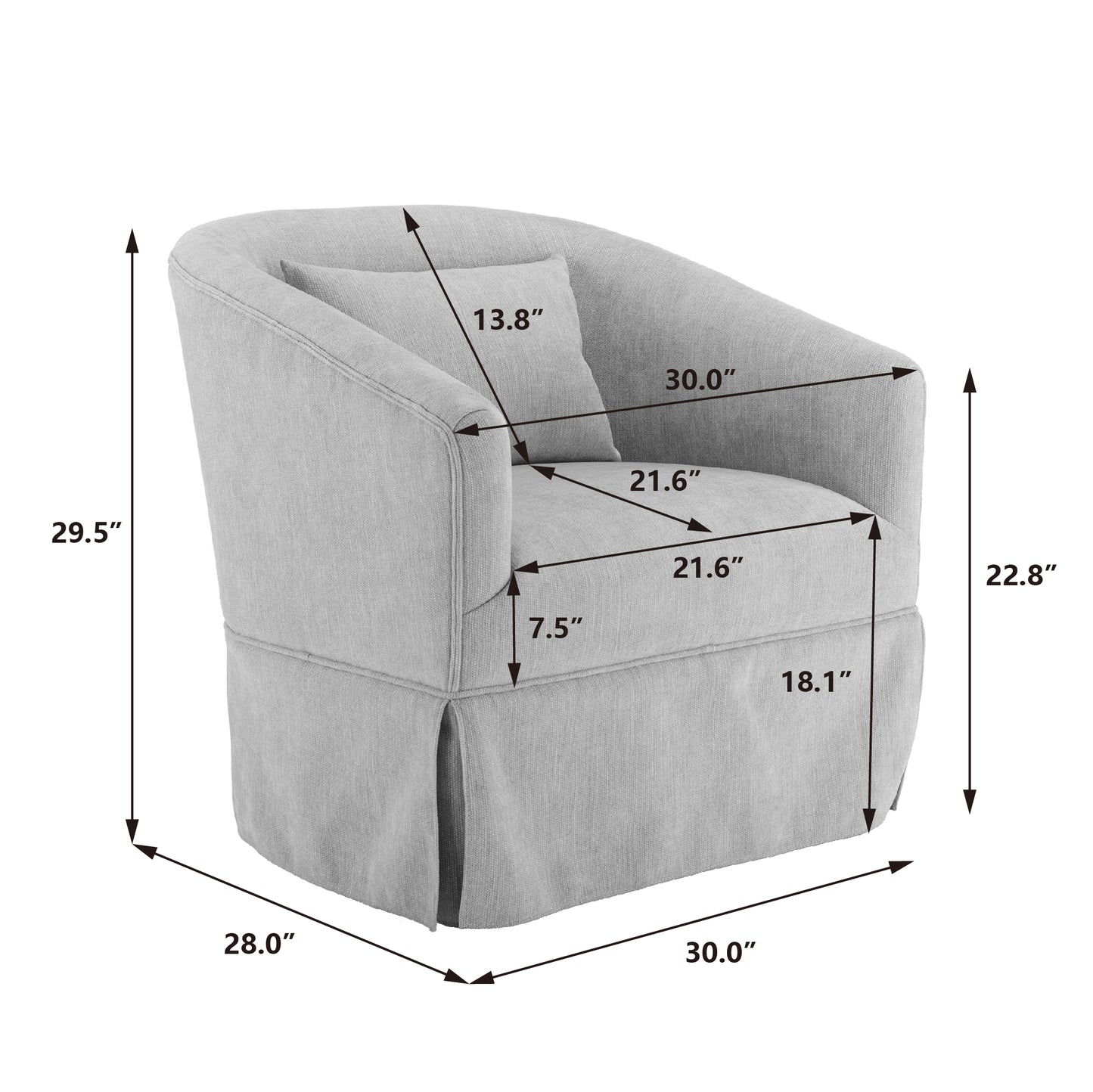 360-degree Swivel Accent Armchair Linen Blend MUSTED YELLOW