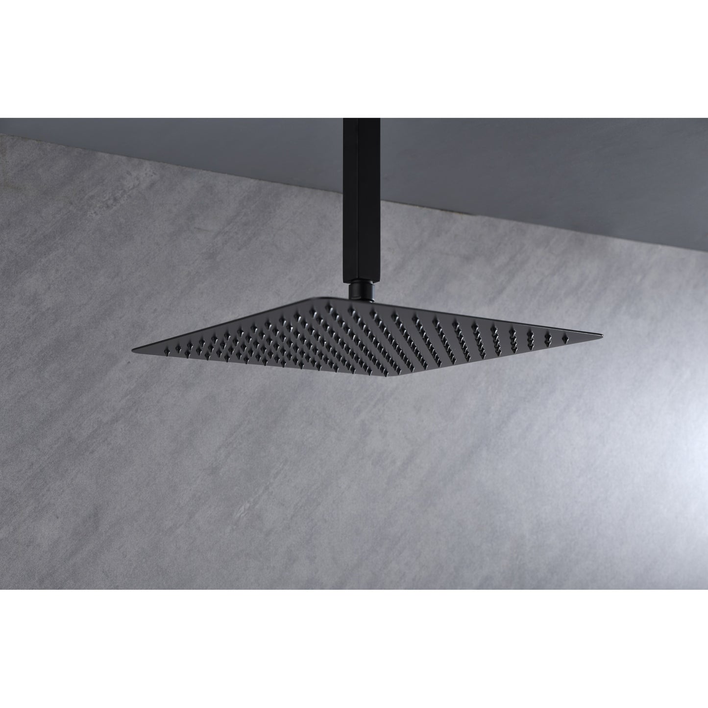 High Pressure Rain Shower Head - Ultra-Thin 304 Stainless Steel Waterfall Showerhead with Self-Clean Nozzles for Full Body Coverage