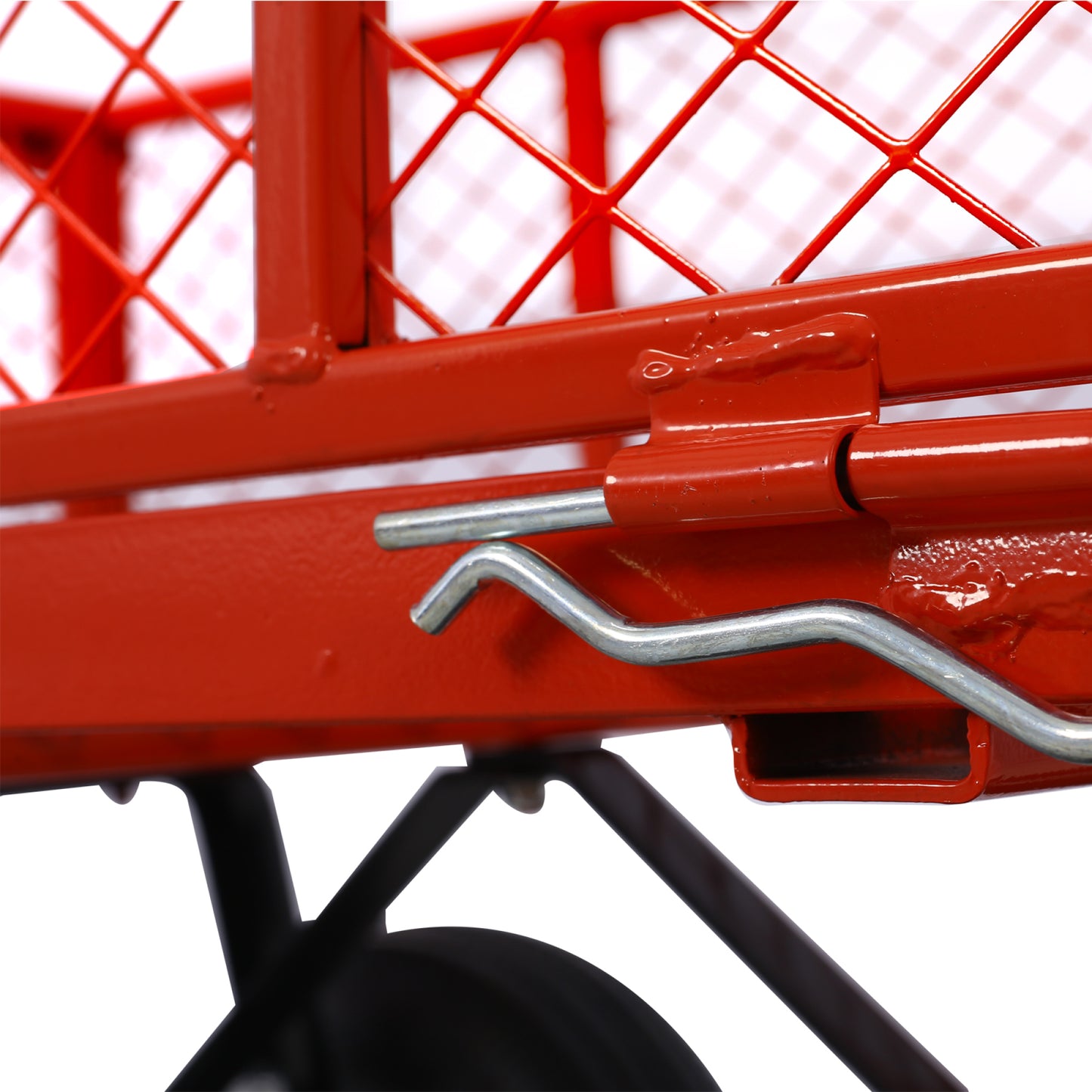 Steel Garden Cart with Removable Mesh Sides - 3 cu ft Capacity, 550 lb Load, Heavy Duty Red Utility Trolley