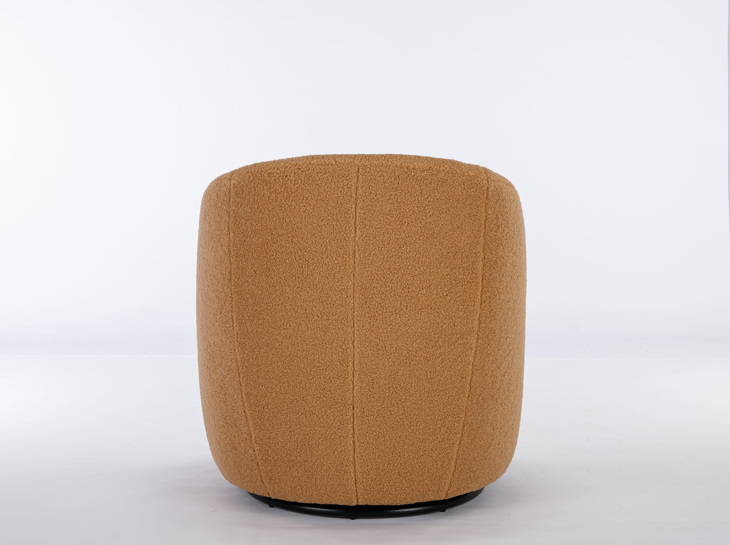 Teddy Fabric Swivel Accent Armchair Barrel Chair With Black Powder Coating Metal Ring,Khaki